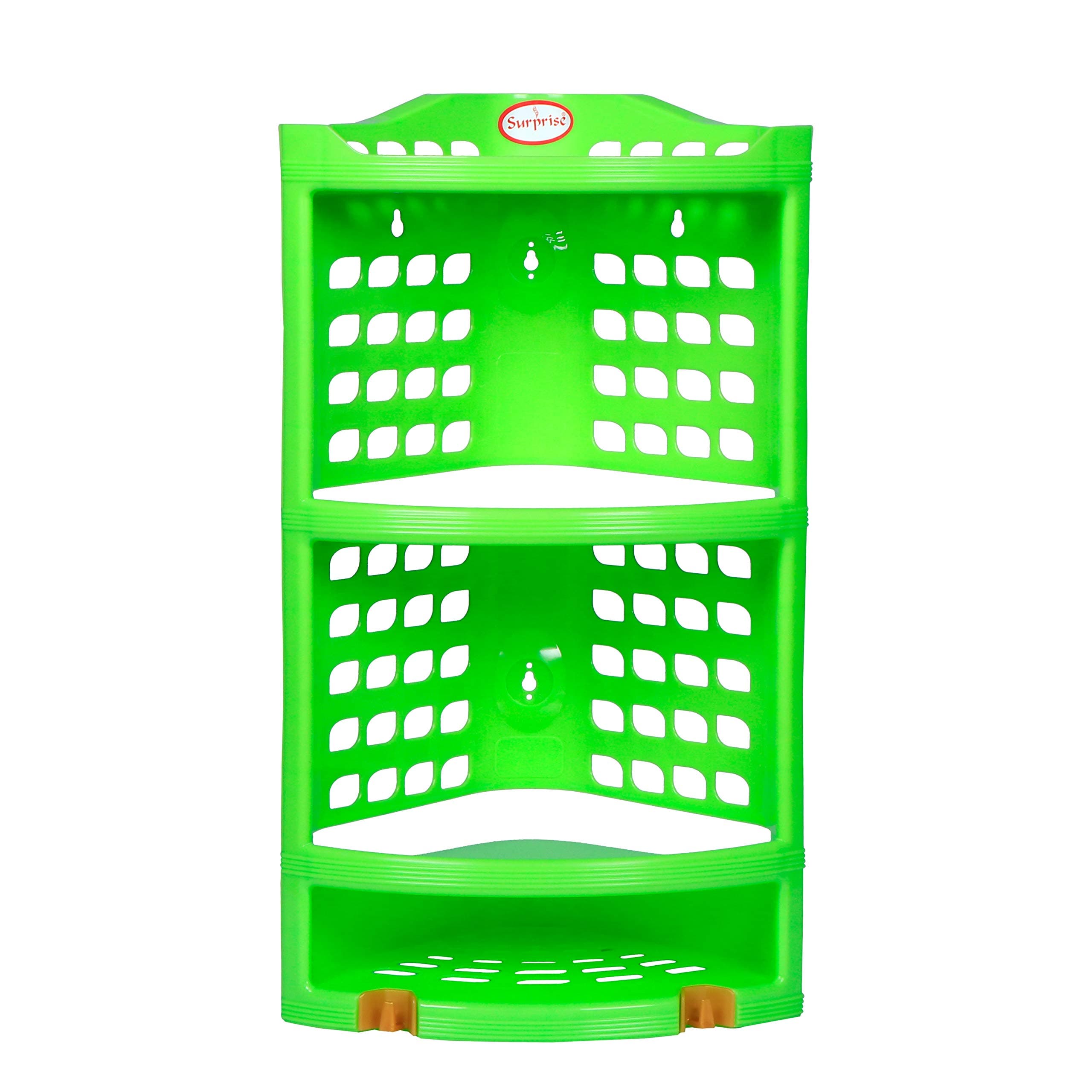 Surprise® Multi Purpose Plastic Corner Rack – Stylish Storage Shelf for Kitchen/Living Room/Bathroom Green