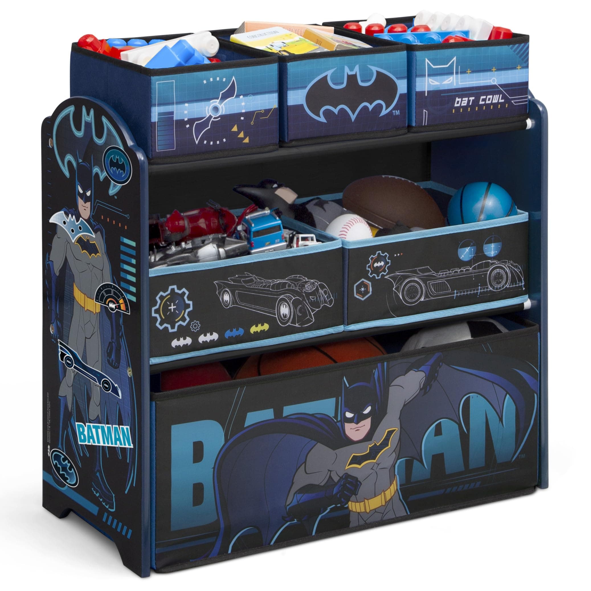 Design & Store 6 Bin Toy Storage Organizer, Batman,Engineered Wood