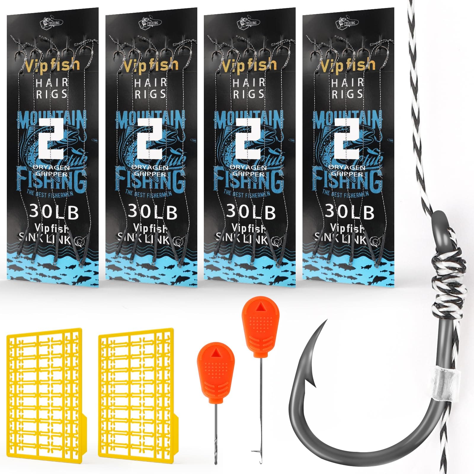 24 Pack Pre-Tied Carp Rigs with Sharp Hooks, Swivel & PE Line – Hook The Big One with Boilies, Pellets & Corn – The Ultimate Carp Fishing Equipment