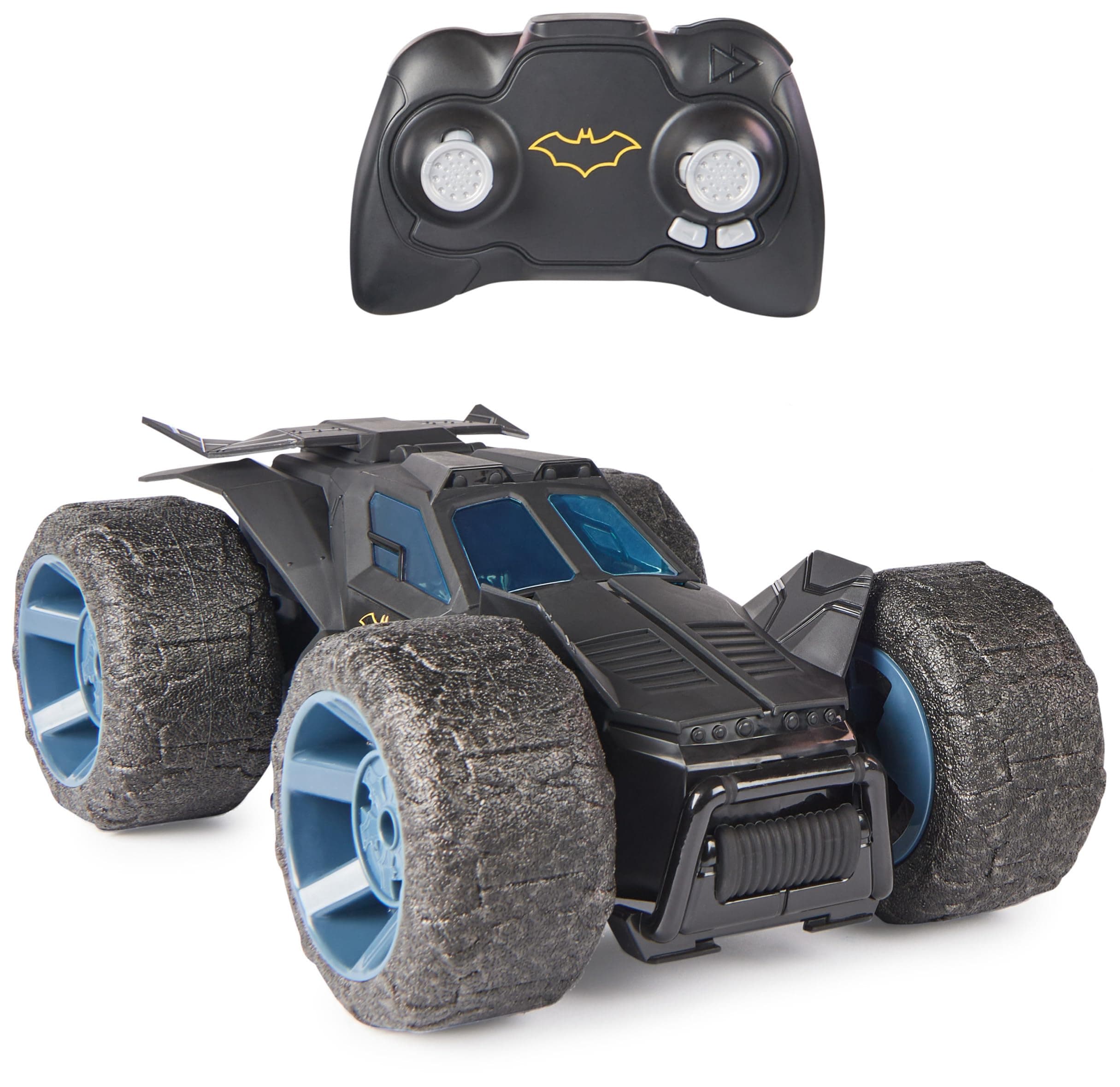 DC Comics Batman Stunt Force Batmobile Indoor Remote Control Car Turbo Boost & Crazy Stunt Collector Superhero Kids Toy for Boys and Girls 4+