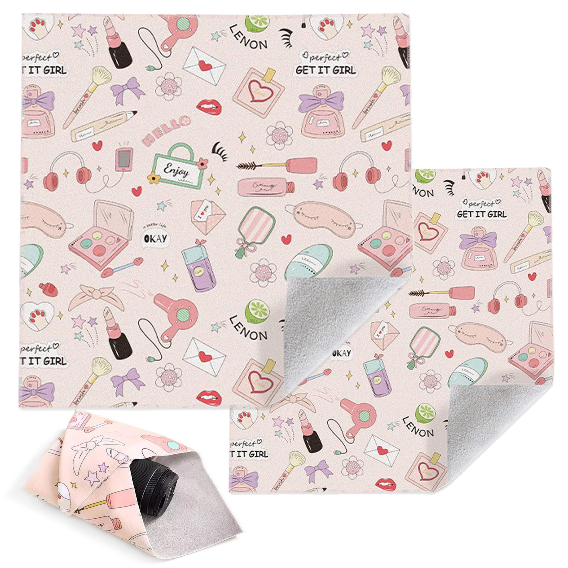 Caliee 2 Pcs Self-Adhesive Magic Cloth Makeup Bag Open Lay Flat Makeup Bag Camera Lens Wrap Multi Purpose Magical Storage bag Tablet Computer Protection Bag