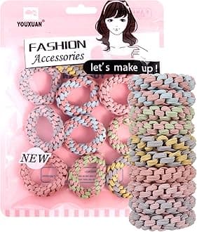 Youxuan Elastic Hair Ties for Women - No Damage, No Slip, No Pull Hair Bands - Comfortable Handmade Braided Polybands for Girls - 10-Pack Morandi Color Polyester Scrunchies