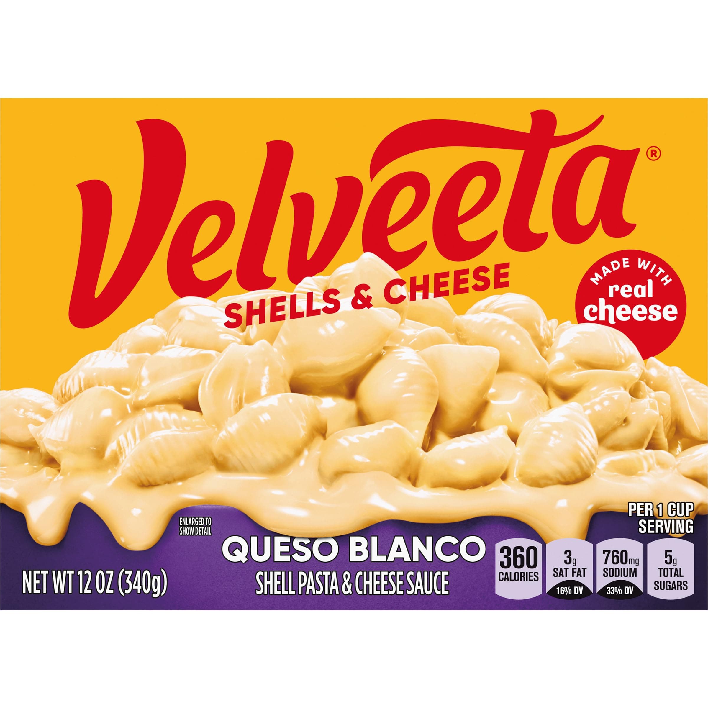 Shells & Cheese Queso Blanco Shell Pasta & Cheese Sauce, 12 oz Box