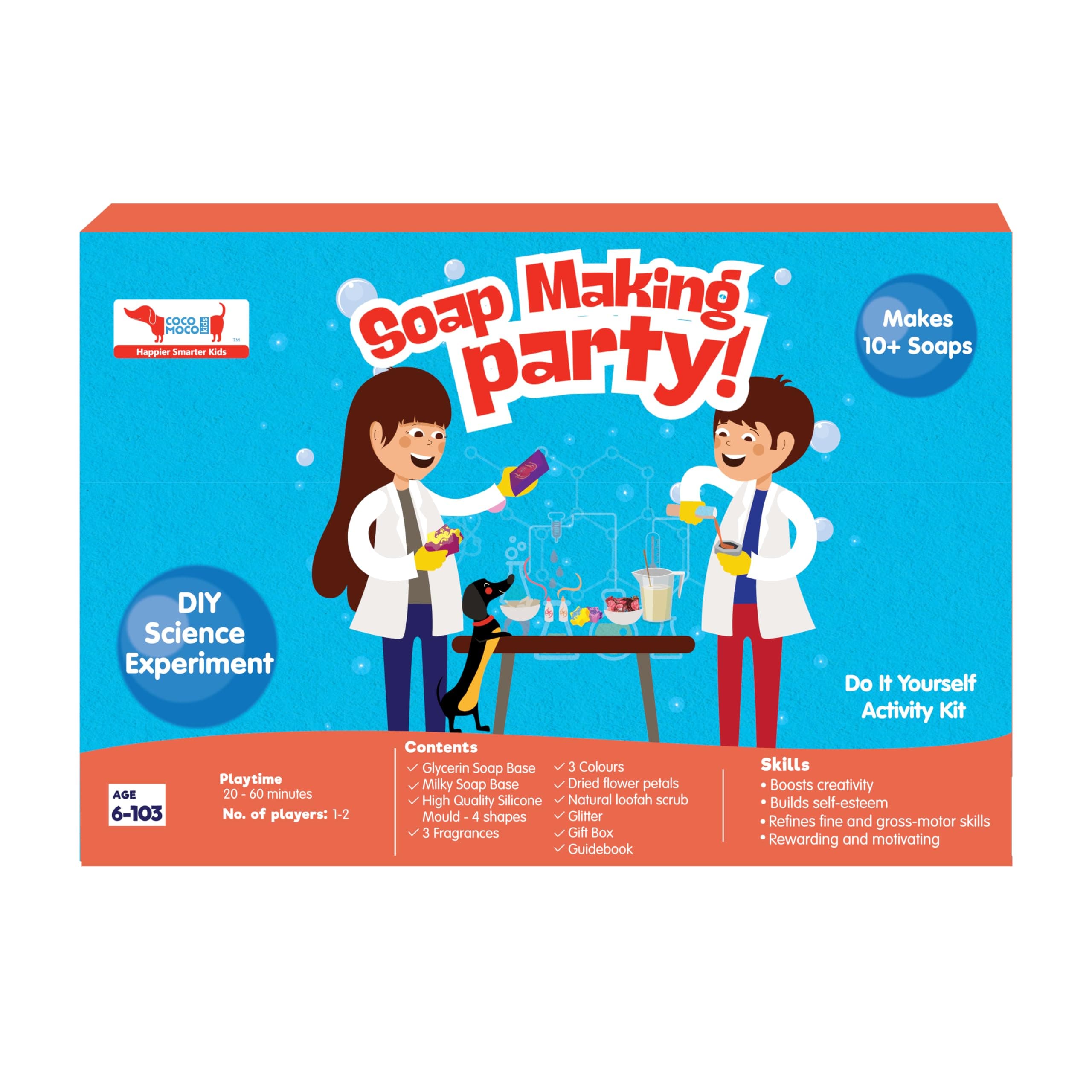 CocoMoco Unicorn Theme Soap Making Kit for Kids Makes over 10 Glitter Soaps Science Experiment Kit Educational Toy DIY Activity Kit Gift for Girls Age 6 years and above