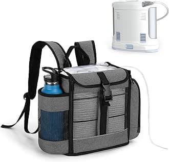 Portable Oxygen Concentrator Backpack Compatible with Inogen One, Oxygo, Caire Units, SimplyGo Mini, POC Travel Bag for Machine and Accessories, Grey