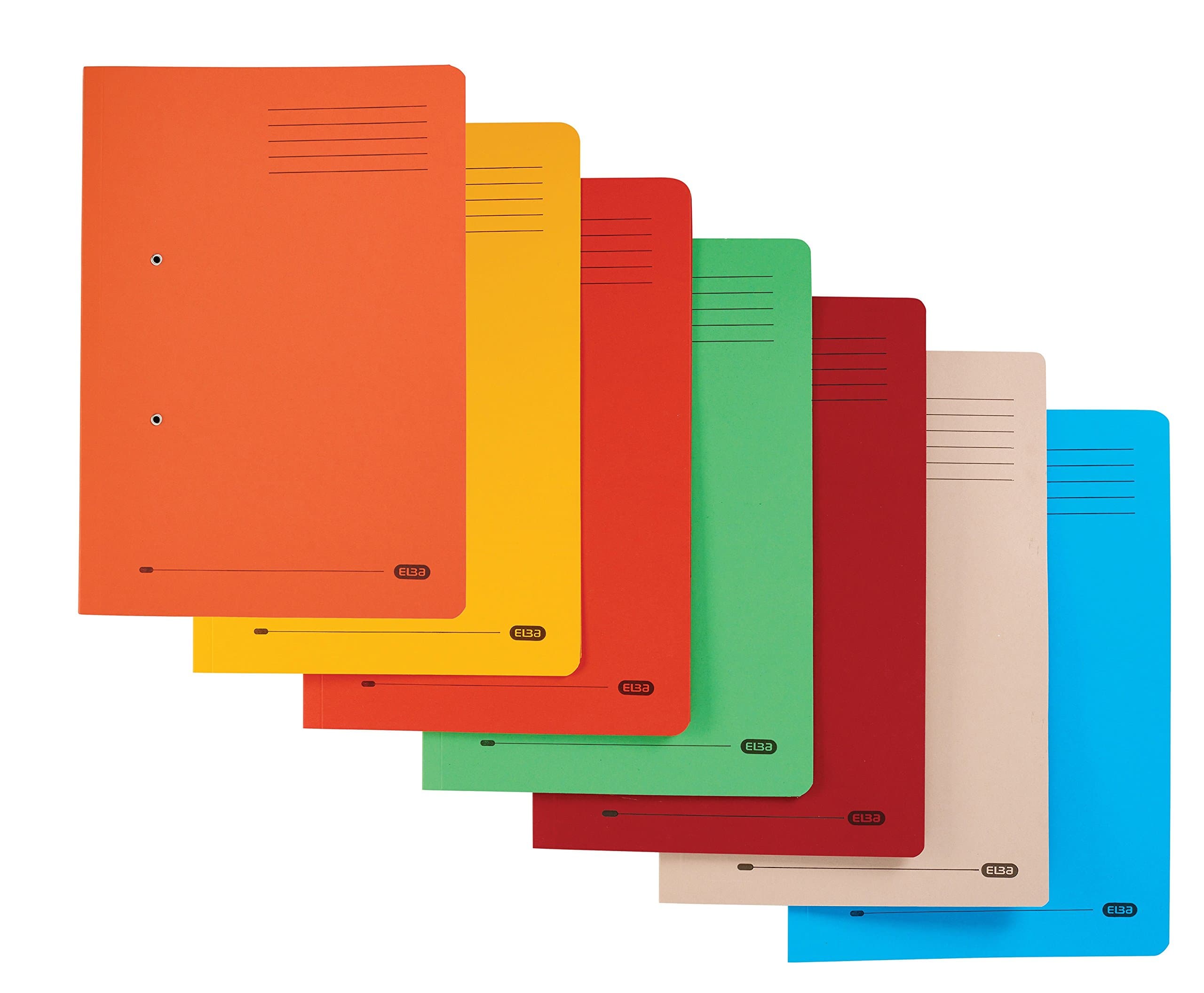 Foolscap Strongline Spring Pocket Files, 320 gsm, Assorted Colours, Pack of 25, 100090276