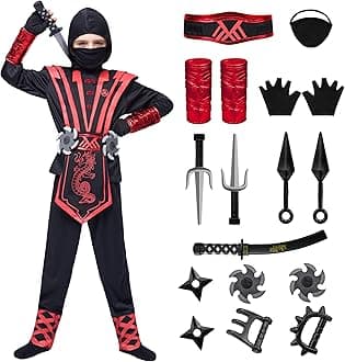 Spooktacular Creations Halloween Costume for Kids, Boys & Toddlers - Ninja Accessories Set for DressUp Party