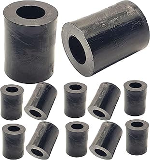 Pack of 12 M10 x 20mm Black Nylon Spacers and Standoff Washers for M3, M4, M5, M6, M8 Screws, Lengths 3mm to 30mm