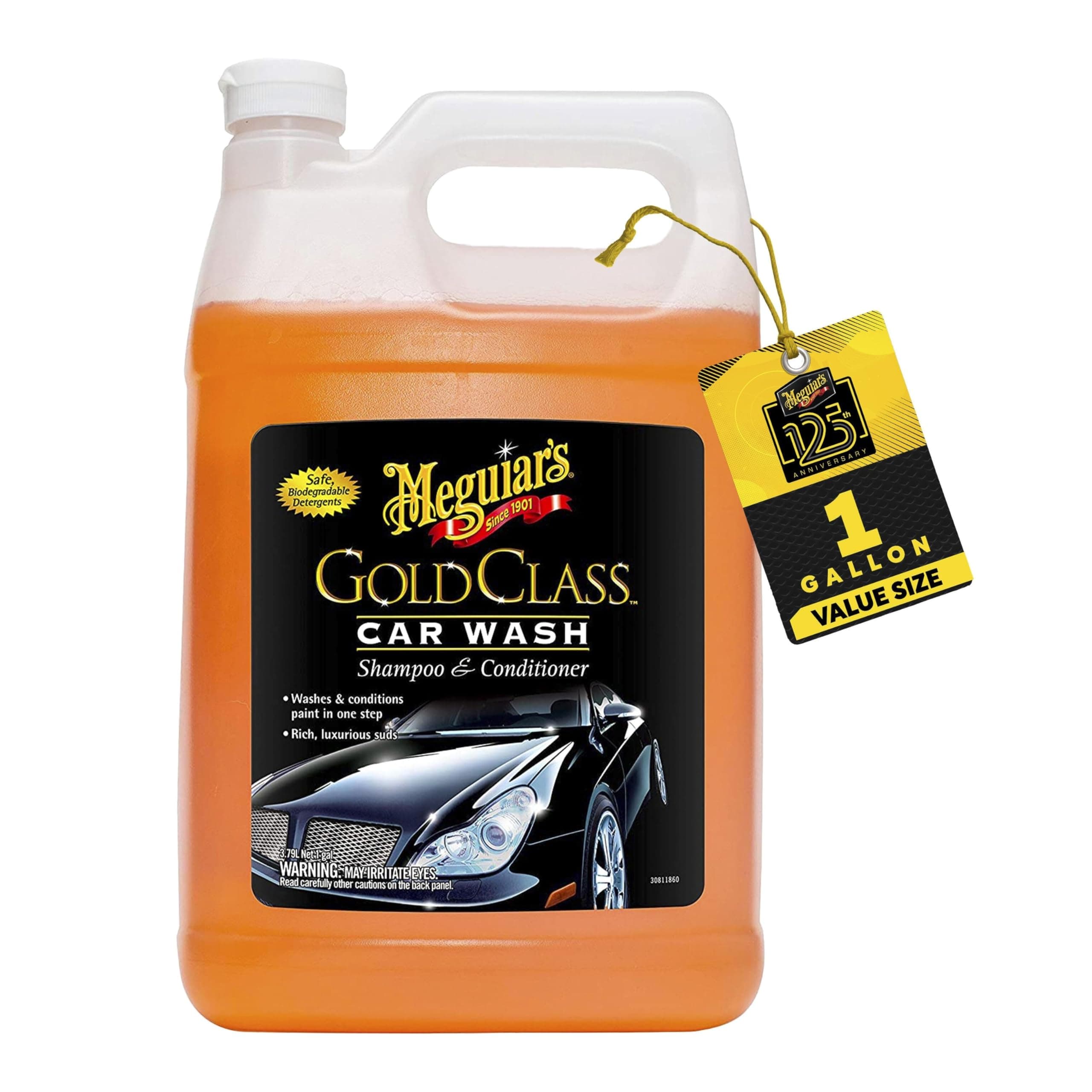 Meguiar's Gold Class Car Wash, Ultra-Rich Foam Car Wash Soap and Conditioner for Vehicle Cleaning, Paint Cleaner to Clean and Condition in One Easy Step, 1 Gallon