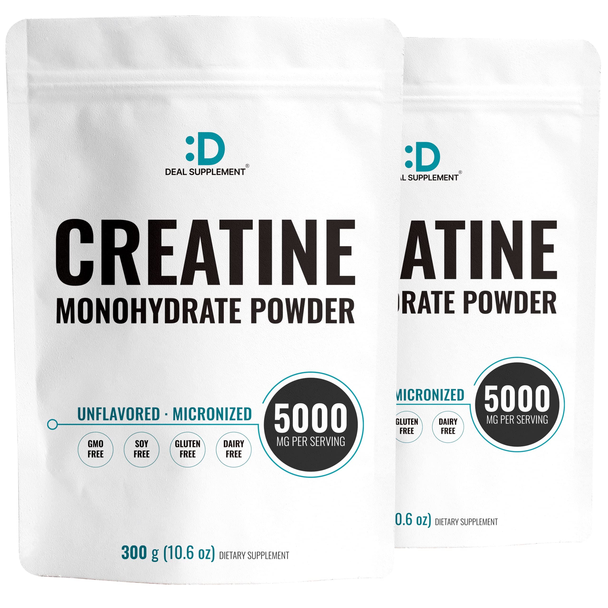 Instant Creatine Monohydrate Powder, 5g Per Serving –120 Servings (2 Pack) | Micronized, Unflavored, Fast Absorbing Formula | Supports Strength, Power & High-Intensity Training | Vegan, Keto, Non-GMO