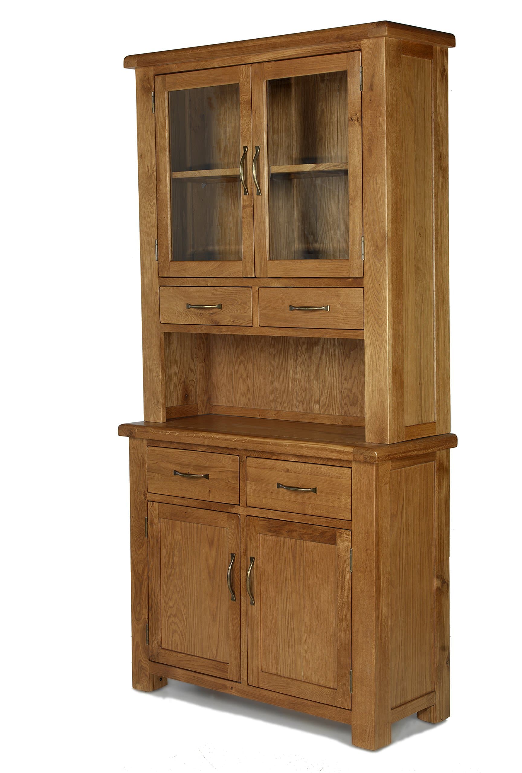 SOLID CHUNKY WOOD RUSTIC OAK SMALL DRESSER DISPLAY CABINET CUPBOARD