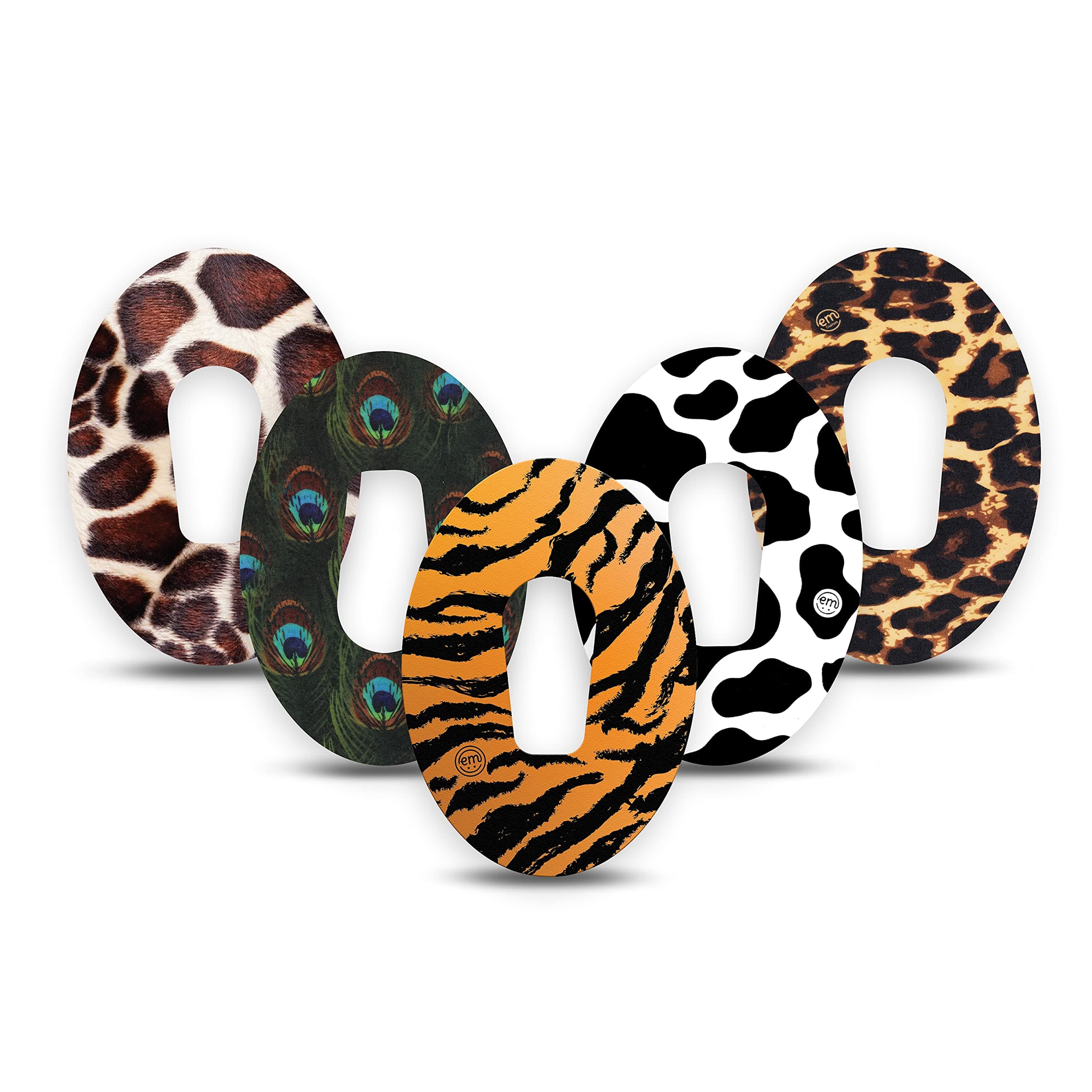 - Tapes for Dexcom G6 (5 pieces) - Pre-cut, waterproof, non-fraying CGM tape. (Animal Print)