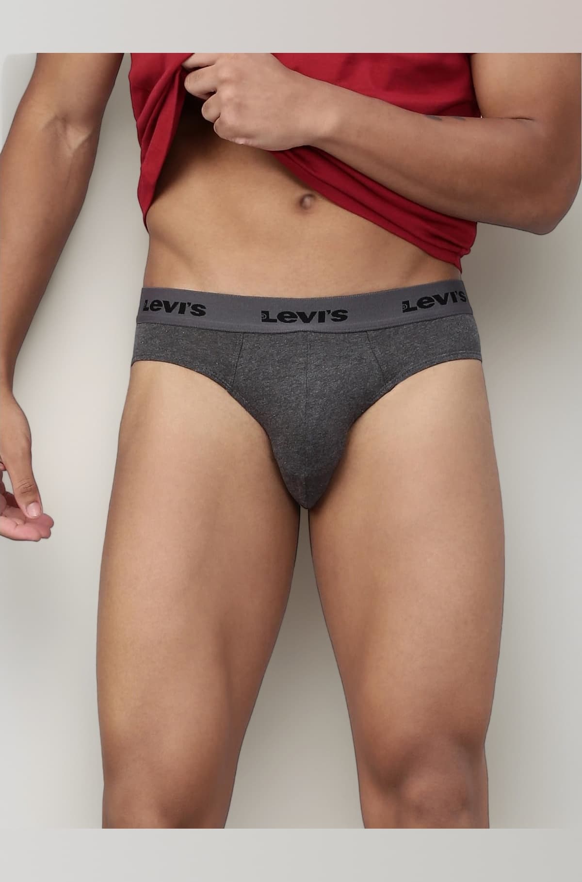 - 009 Men's Pure Cotton Solid Brief - Mid Rise, Outer Elastic Waistband (Pack of 1)