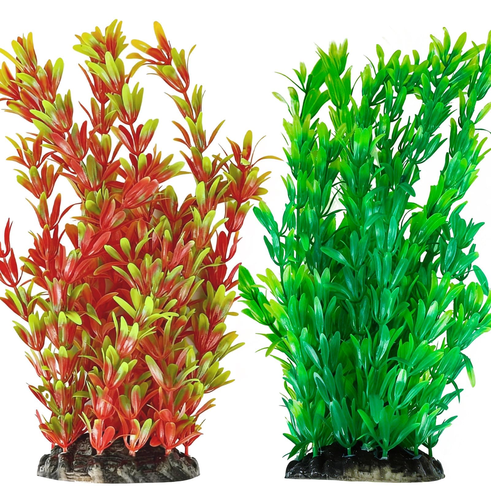 Vivifying Aquarium Artificial Plants, 2 Pack 25cm/9.8inch Tall Plastic Plants for Fish Tanks