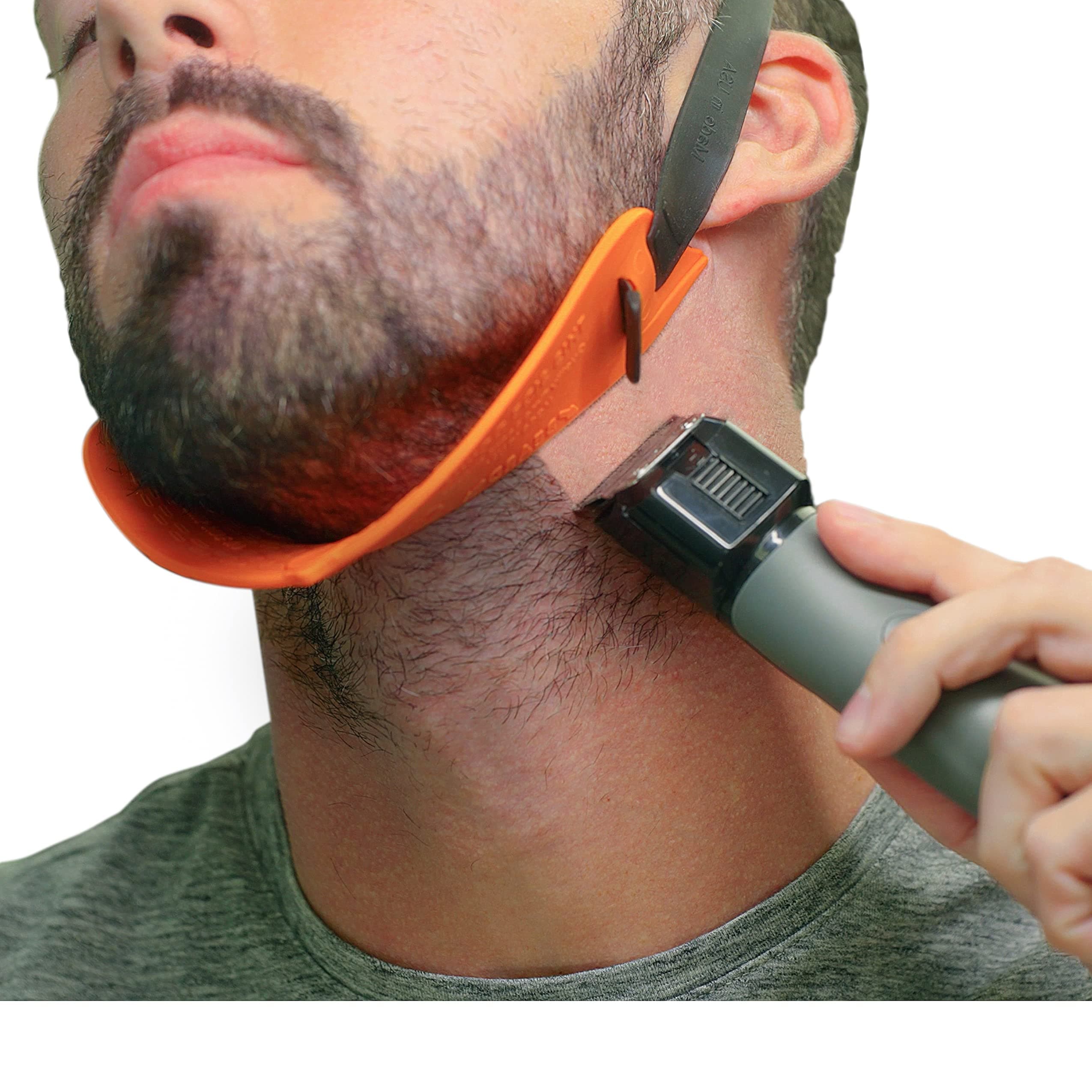 Quality Time Beard Neckline Shaper Guide; A Hands-Free, Flexible and Adjustable Beard Template, Do-it-yourself Neck Haircut Trimmer Tool Kit - Beard Lineup Shaping Stencil, Made in USA