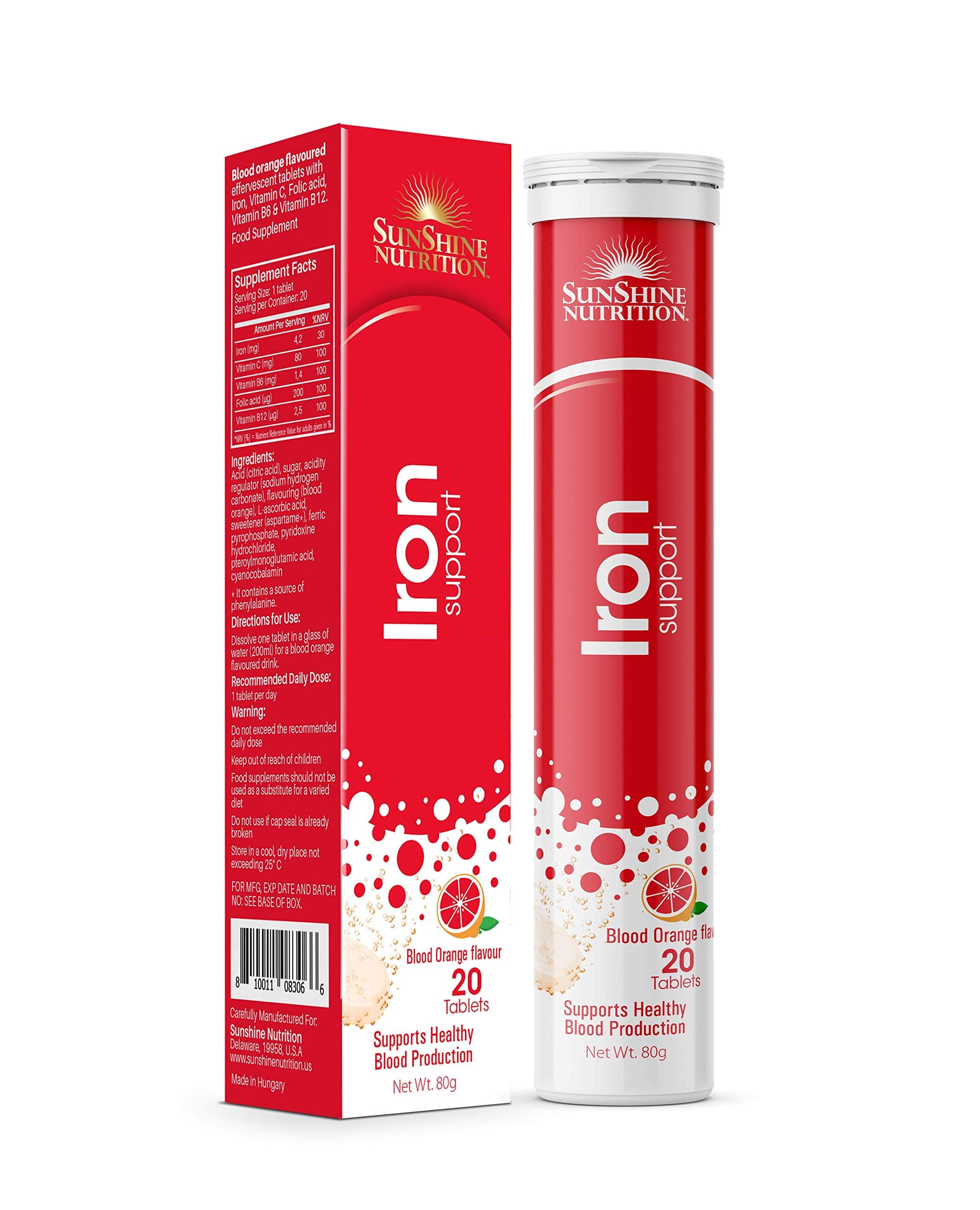 Iron Blood Orange Efferevescent 20 Tablets