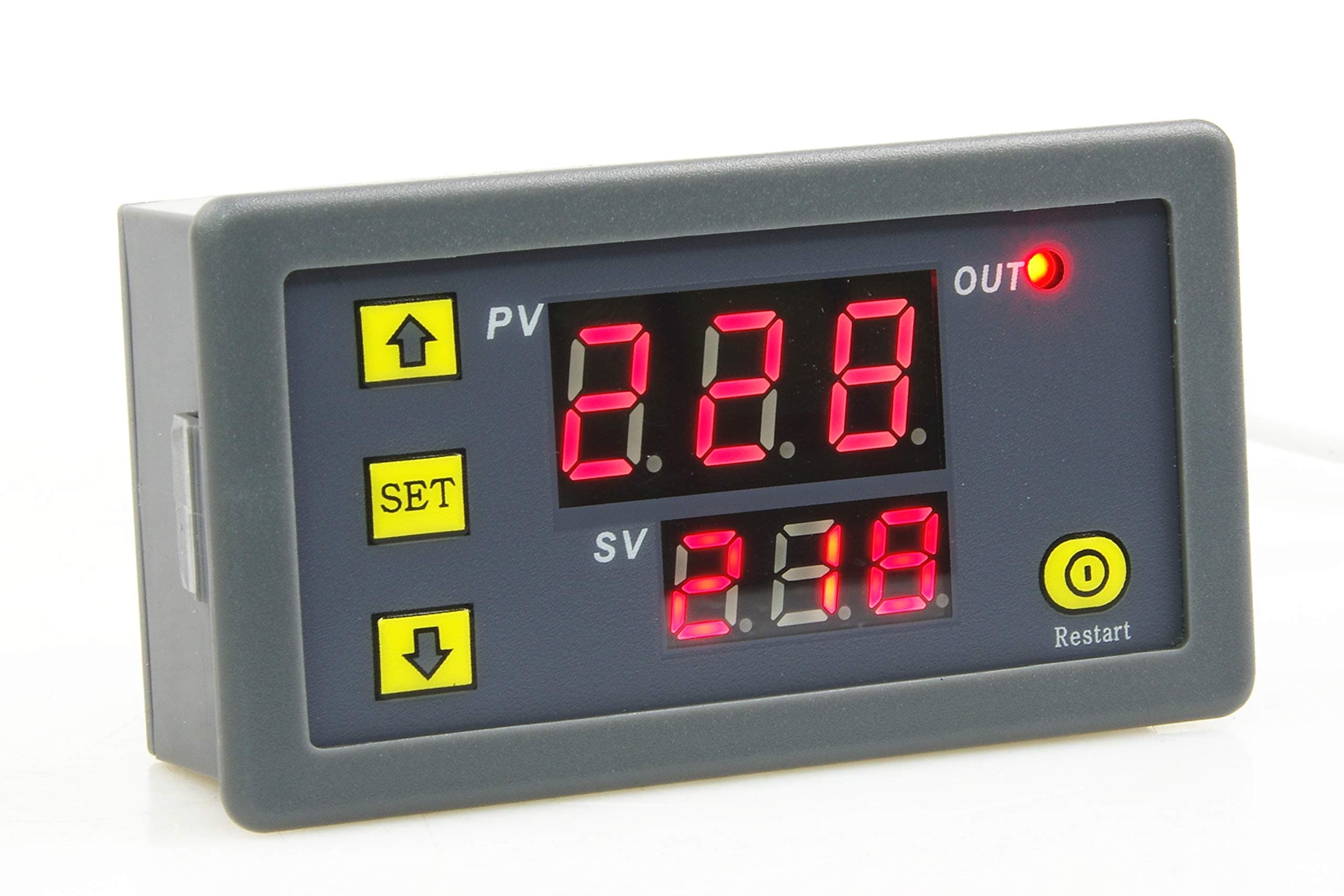 KNACRO 1500W DC 12V Relay Switch, Digital Time Delay Relay Board with Dual-Color (Red+Red) LED Display, On-Off Delay Timer Switch Support Cycle of Time for Car Vehicle (DC 12V, Red+Red)