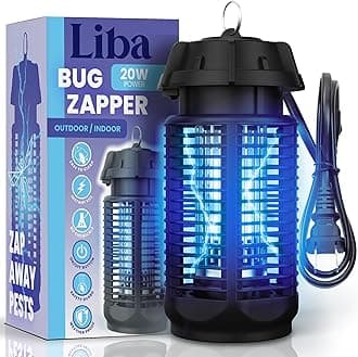 Electric Bug Zapper, Outdoor & Indoor Insect Killer with Switch – 4000V Powerful Grid, 20W Extra Brightness IPX4 Waterproof Mosquito Repellent Outdoor, Fly Traps for Backyard Patio