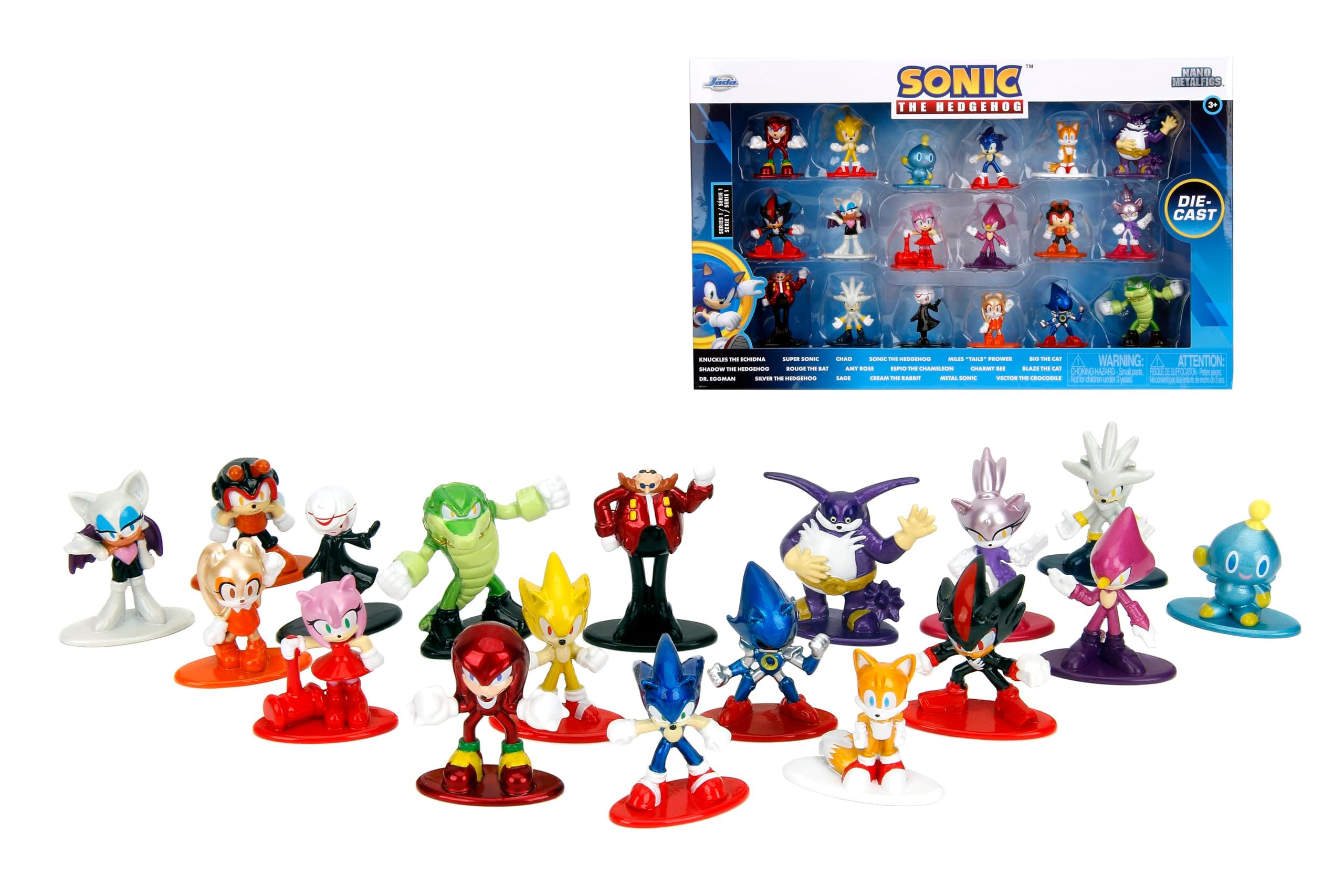 Jada Sonic The Hedgehog 1.65" 18-Pack Die-Cast Figures, Toys for Kids and Adults