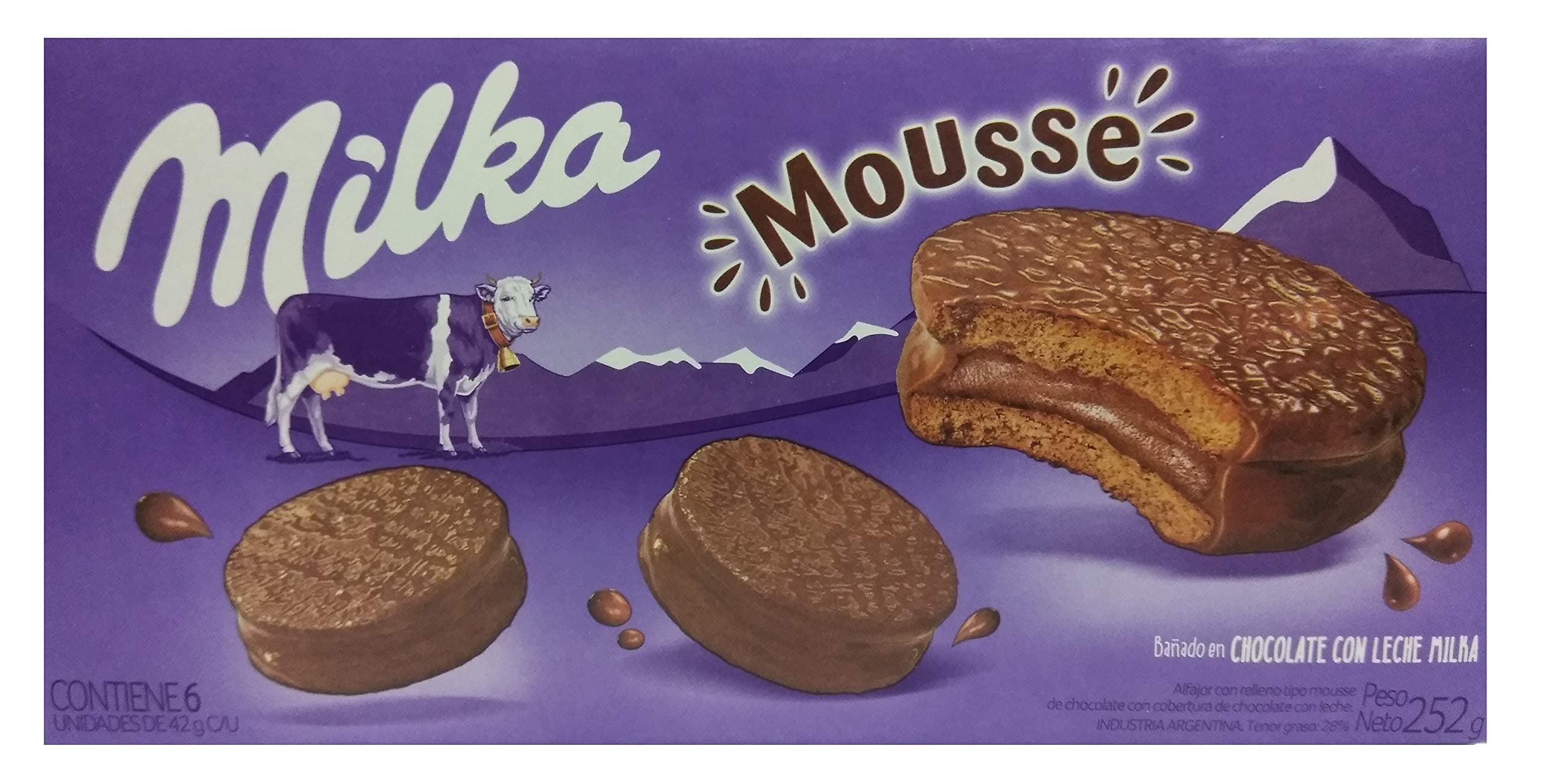 Alfajor Mousse x 6 units 252 grs. / 8.88 oz.