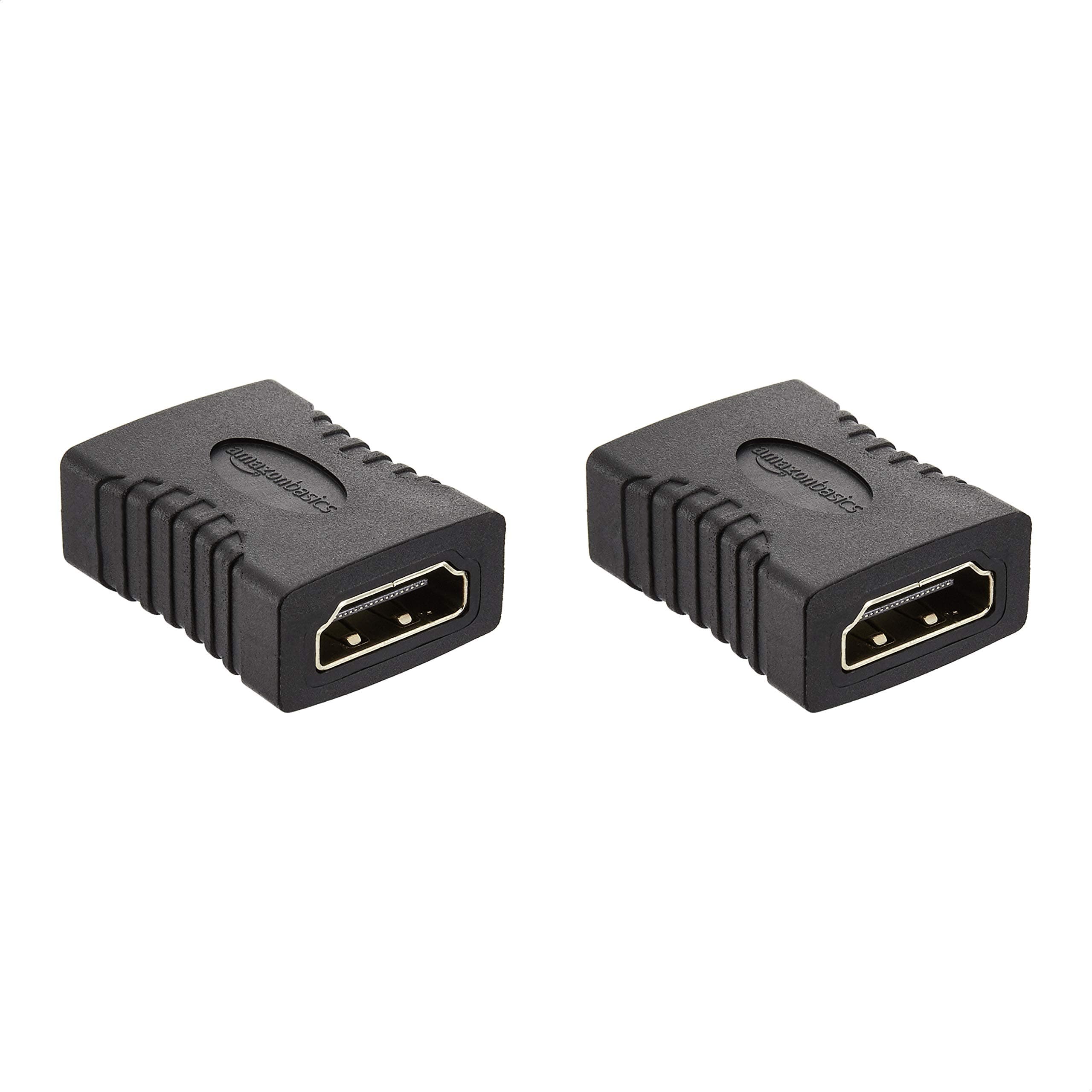 HDMI Female to Female Coupler Adapter for 4K@60Hz Video (2 Pack), 29 x 22mm, Black