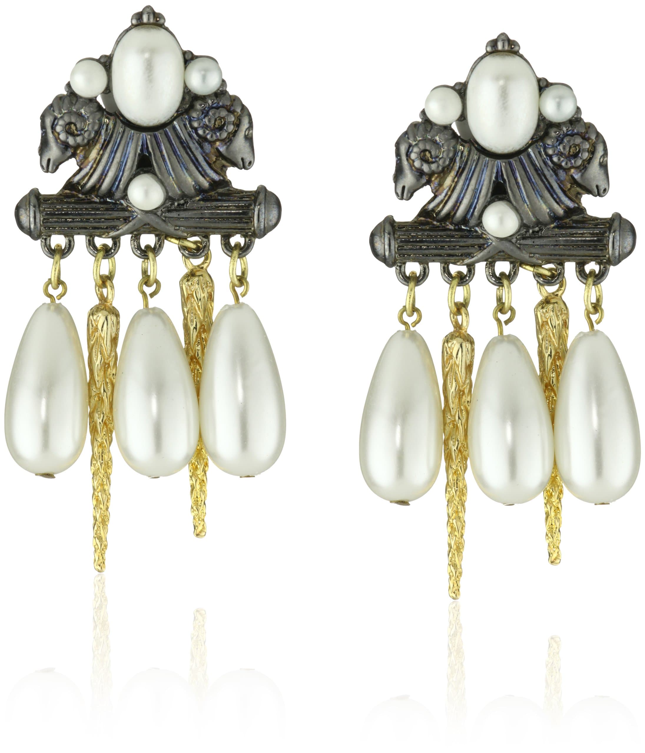 Fallon Regency Faux Pearl Drop Earrings