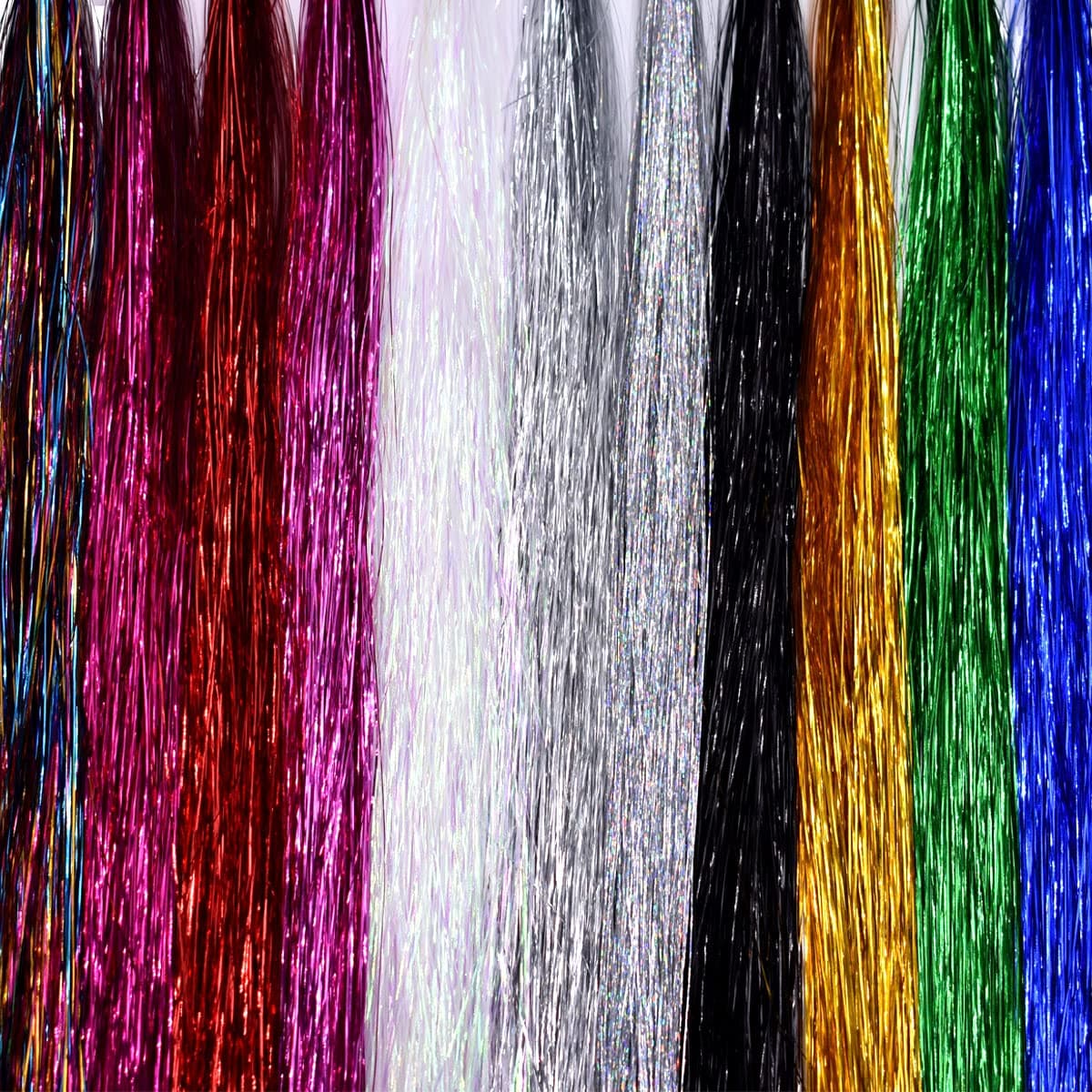 10 Packs 0.28MM Crystal Flash Tinsel Flashabou Tinsel Fly Tying Material