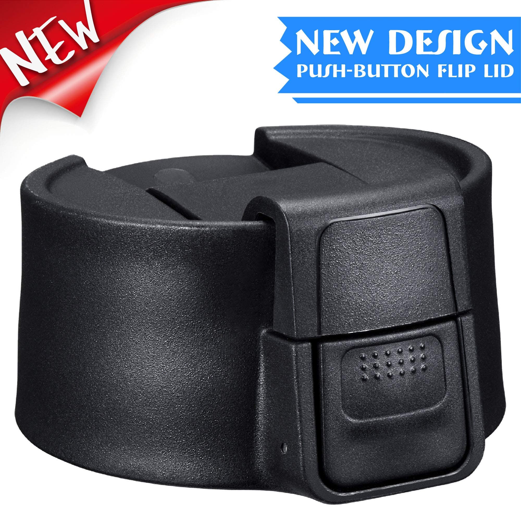 Vmini Push-Button Flip Lid, Compatible with Wide Mouth Water Bottle