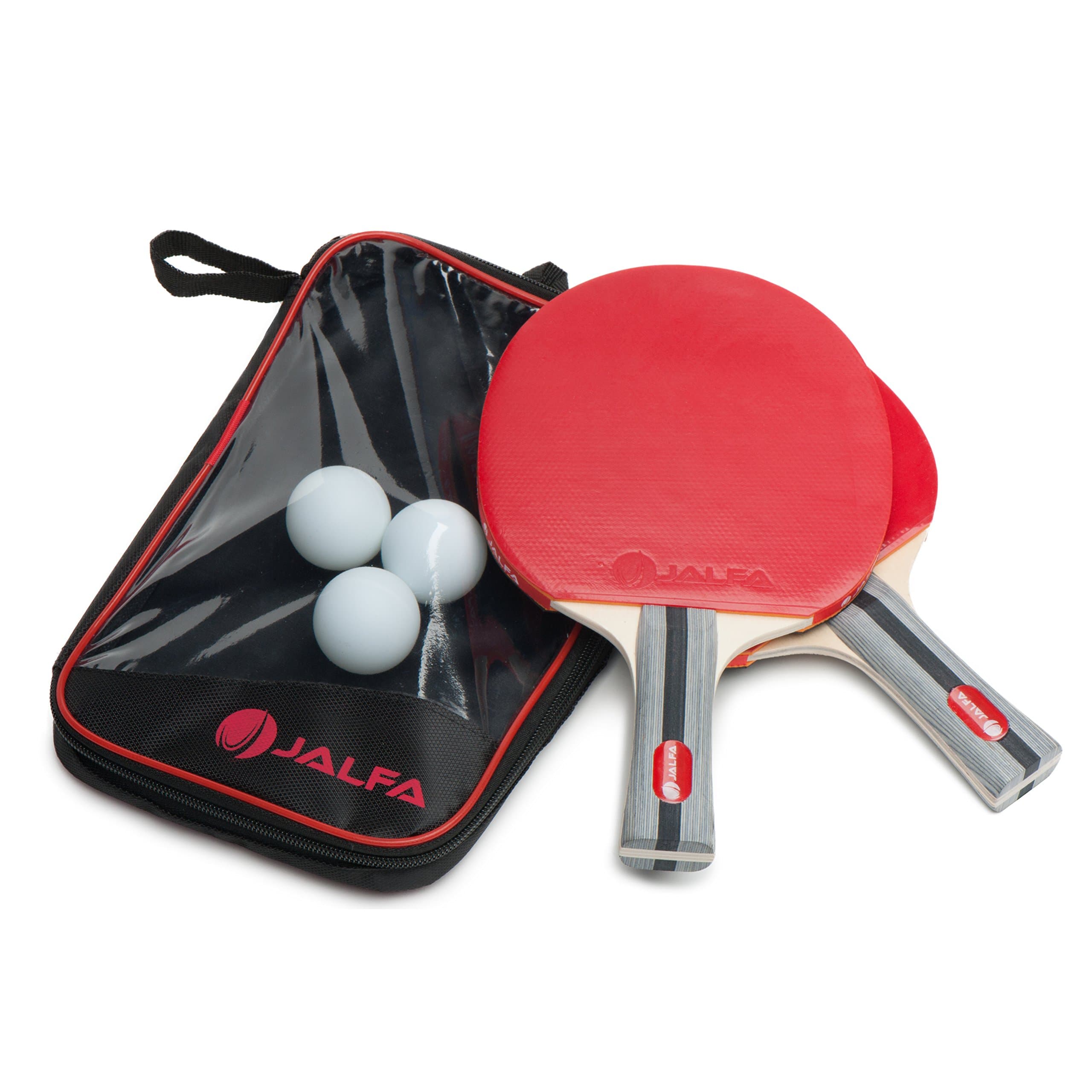 Professional Ping Pong Paddle Set - 2 Table Tennis Rackets with 3 White 3-Star 40mm Balls and BONUS Portable Storage Case. Convenient Set Perfect for any Experience Level.