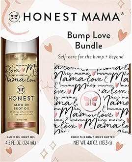 The Honest Company Honest Mama Body Butter + Body Oil Bump Love Bundle, 8.2 Oz.