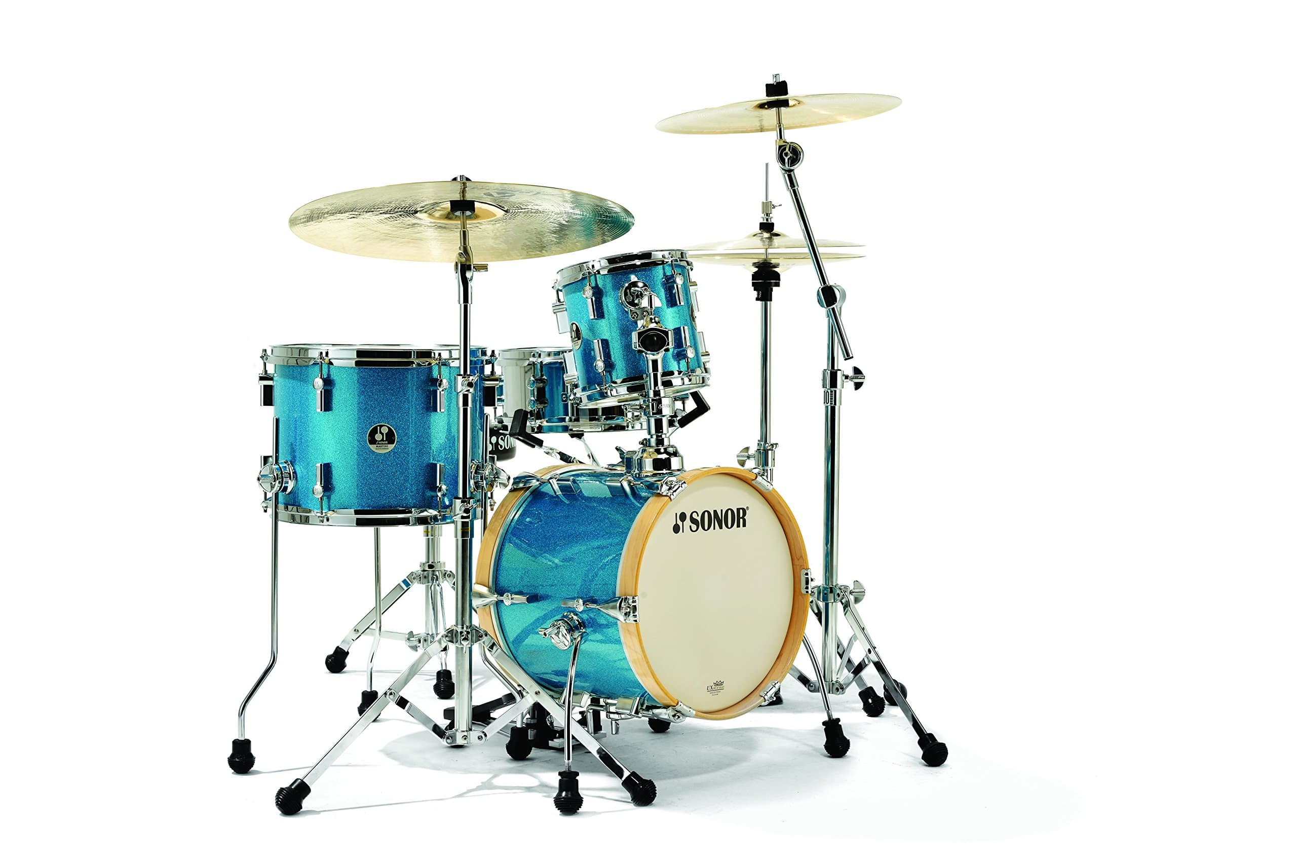 Sonor Drums SSE 13 MARTINI TGS 4-Piece Drum Shell Pack, Retro Emerald Isle/Turquoise Galaxy Sparkle