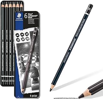 Drawing Or Sketch Pencils Wood (100B G6),Black
