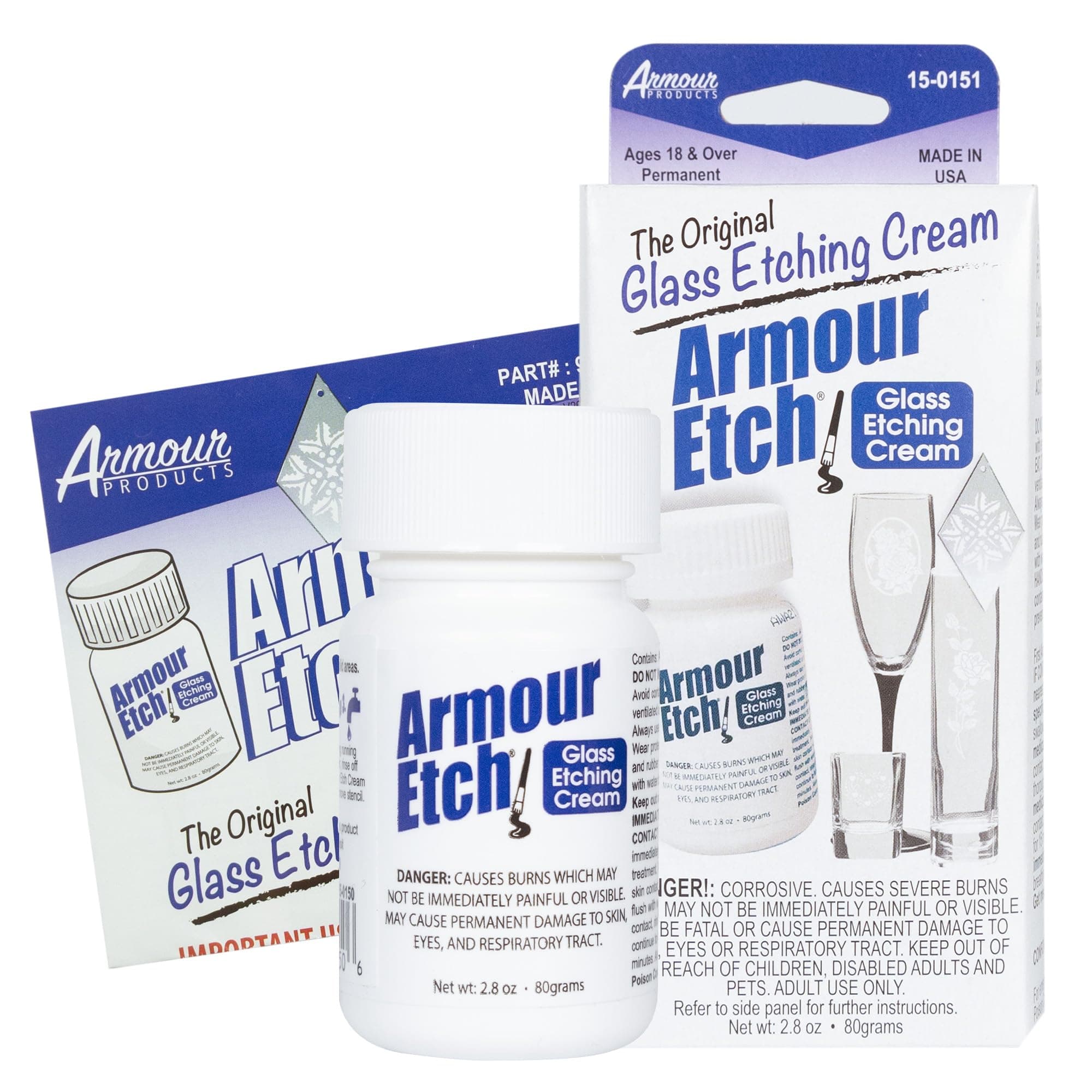 Glass Etching Cream - Create Stunning Designs on Glass Surfaces - Etching Cream for Glass by Armour Products - 2.8 oz Net Weight