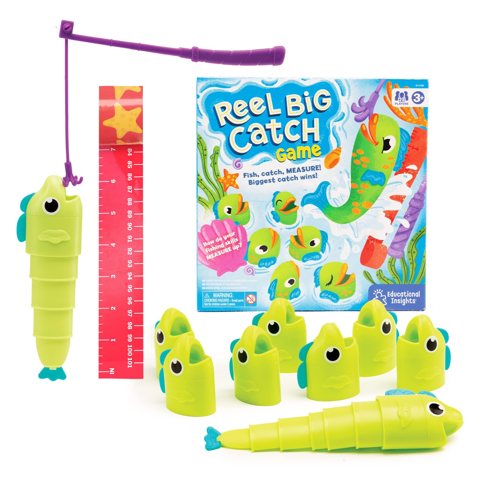 Learning Resources Reel Big Catch Game, Preschool Early Maths Game to Learn Measurement, Maths Games for Kids, 2–3 Players, Boys and Girls Ages 3+