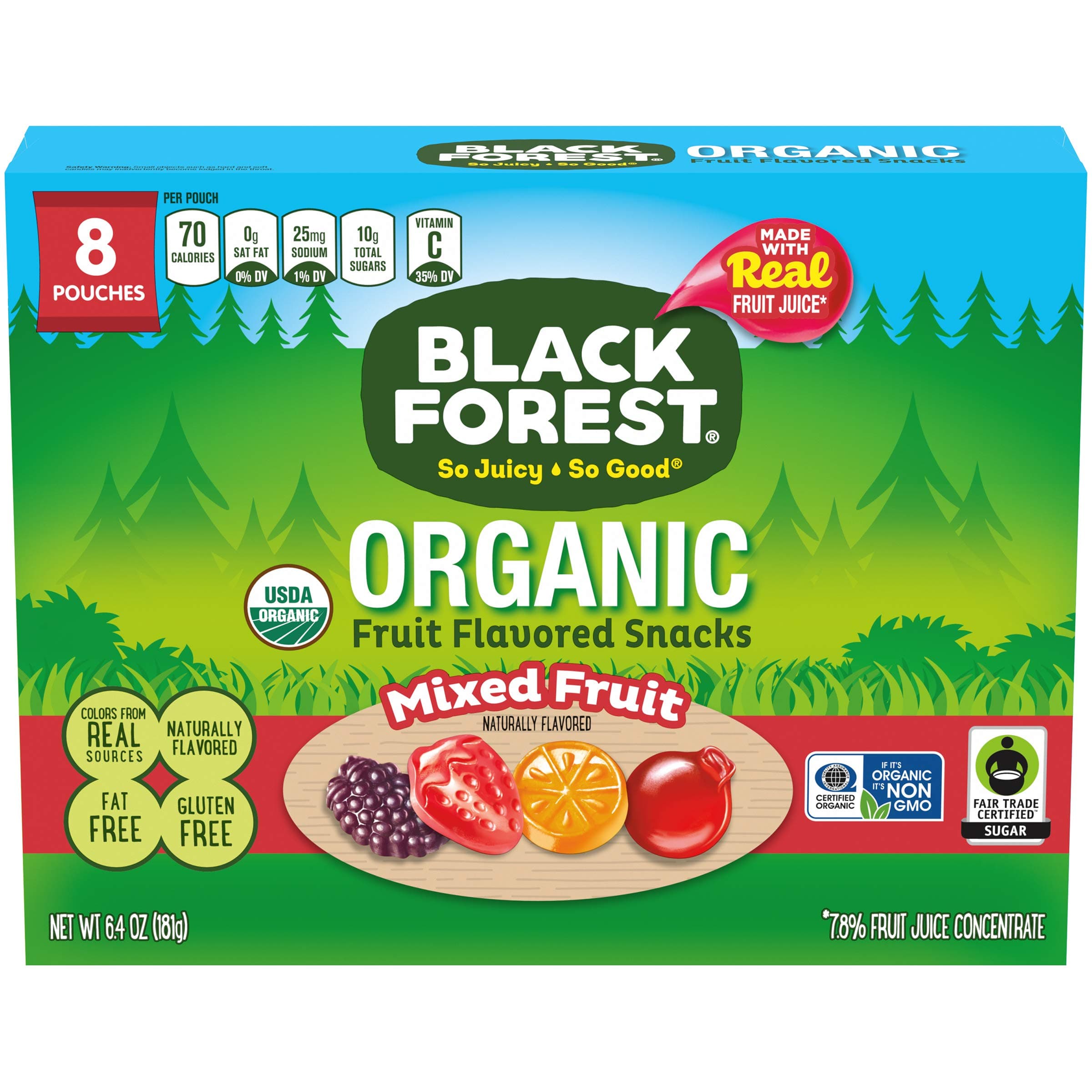 Black Forest Organic Fruit Snacks, Mixed Fruit 6.4 Oz