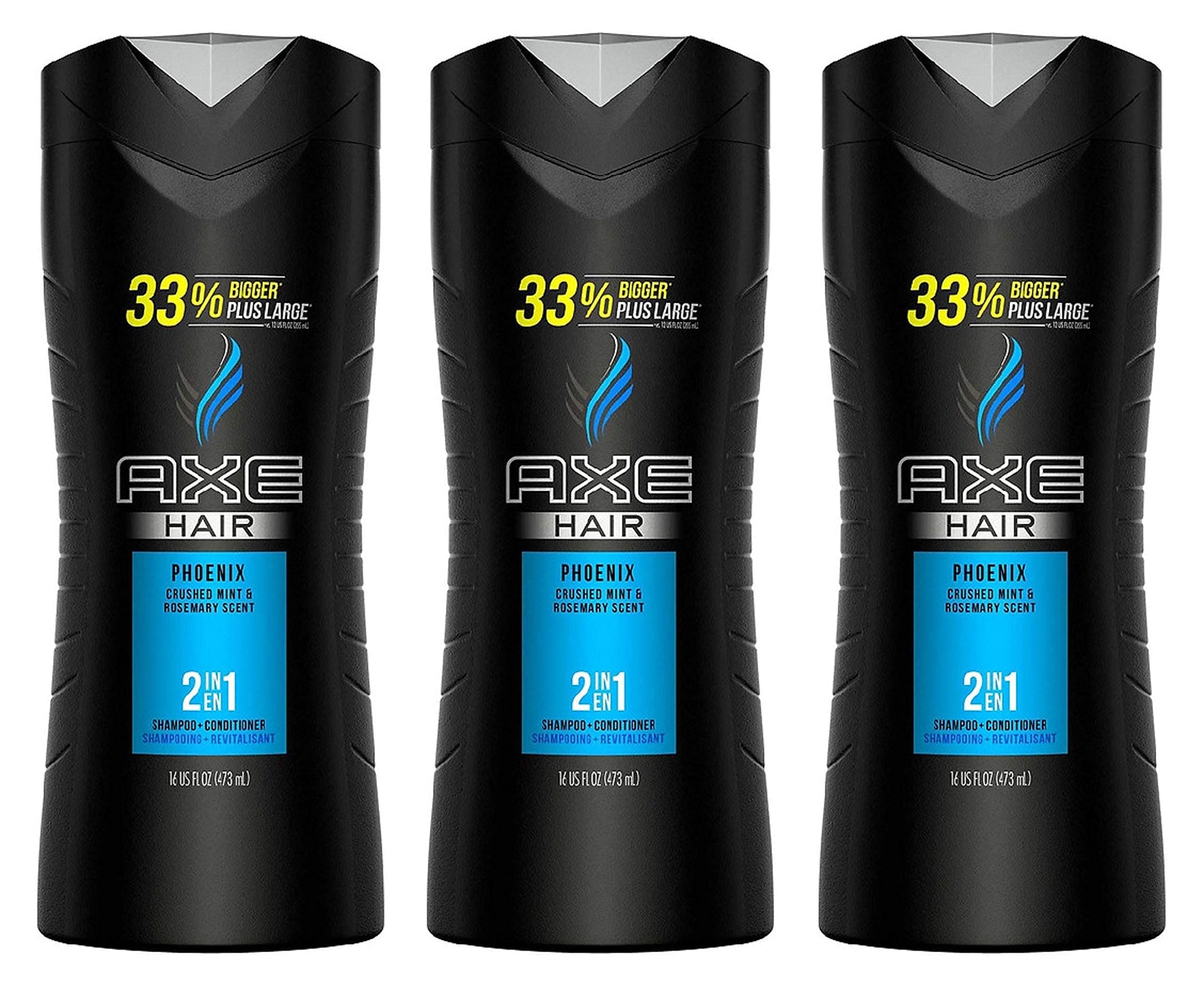 Axe Hair 2 in 1 - Phoenix - Shampoo + Conditioner - Net Wt. 16 FL OZ (473 mL) Per Bottle - Pack of 3 Bottles3