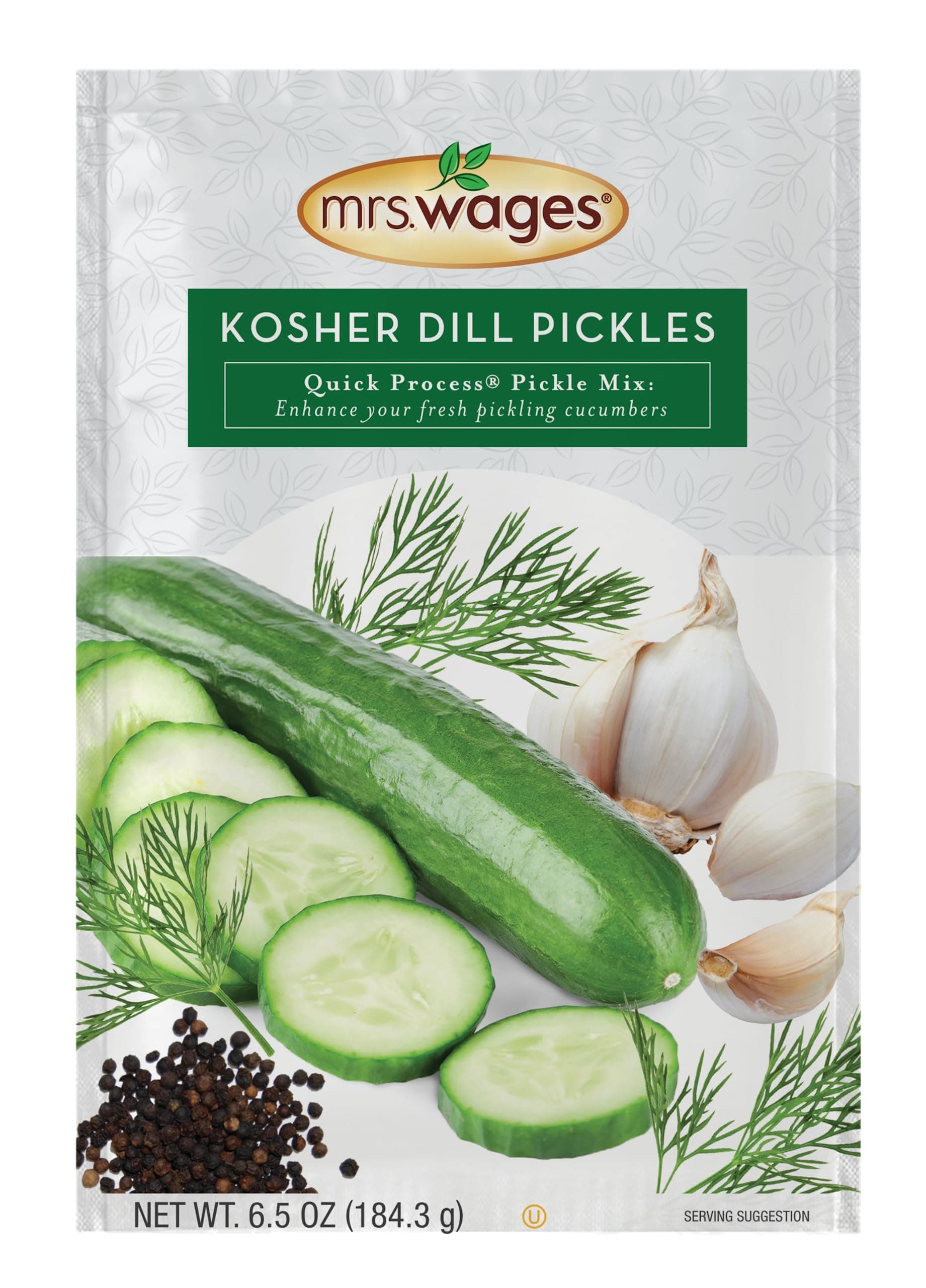 Kosher Dill Pickles Quick Process Mix, Quick and Easy, Simple-To-Use, Traditional Pickle Flavoring, Enhance Your Pickling Cucumbers, 6.5 oz Packet (Value Pack of 6)