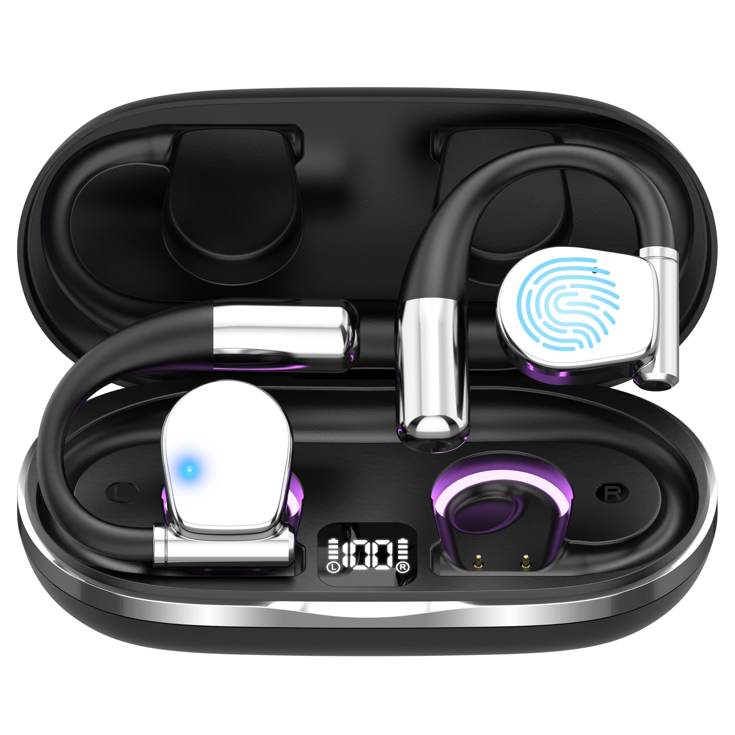 AI Language Translator Earbuds, OWS Real-Time 3-in-1 Translation Earbuds 144 Languages & Accents, Translation Device for Travel Business Learning, Black