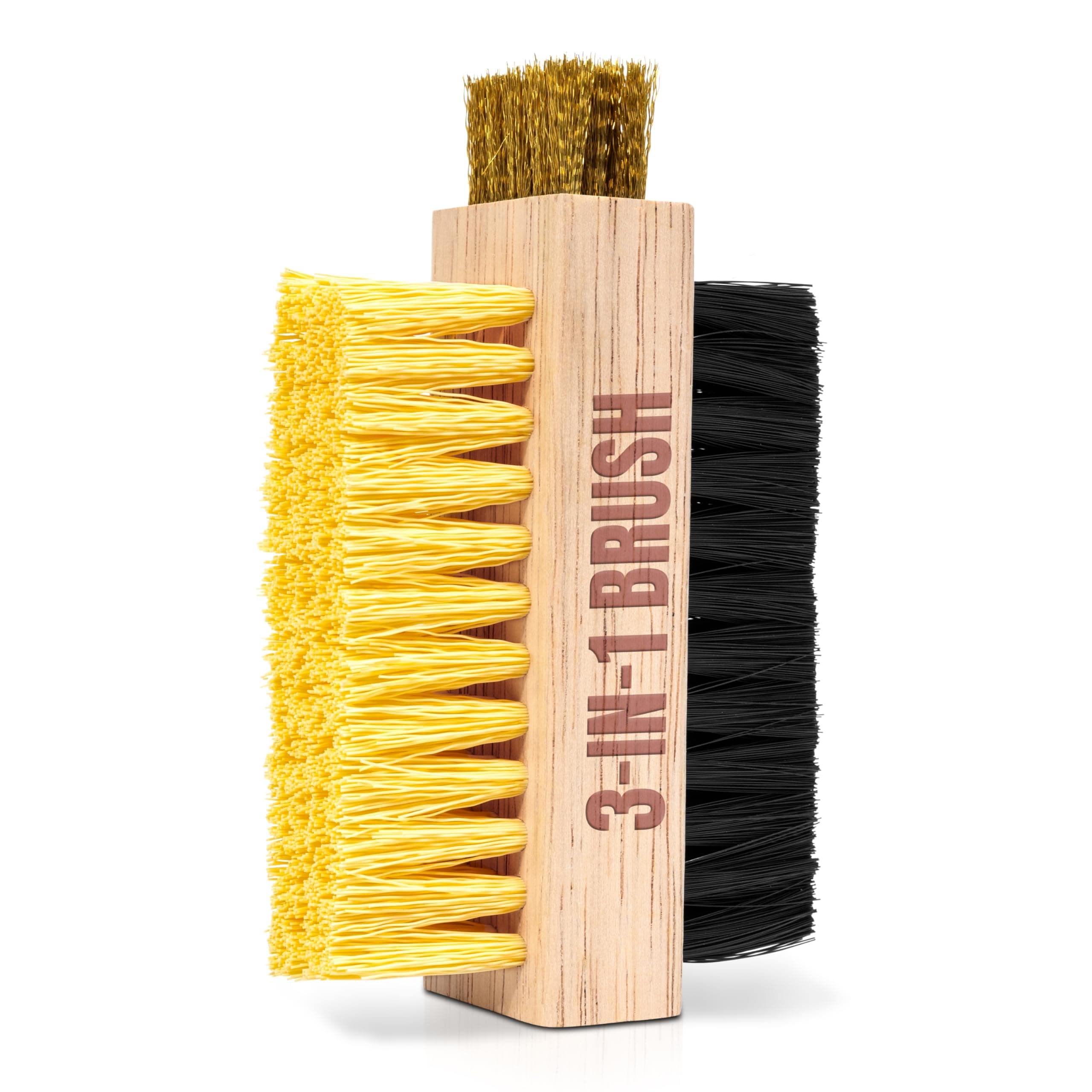 Pink Miracle Multi Purpose Shoe Cleaning Brush - with Strong, Medium and Soft Bristles for All Fabric Types