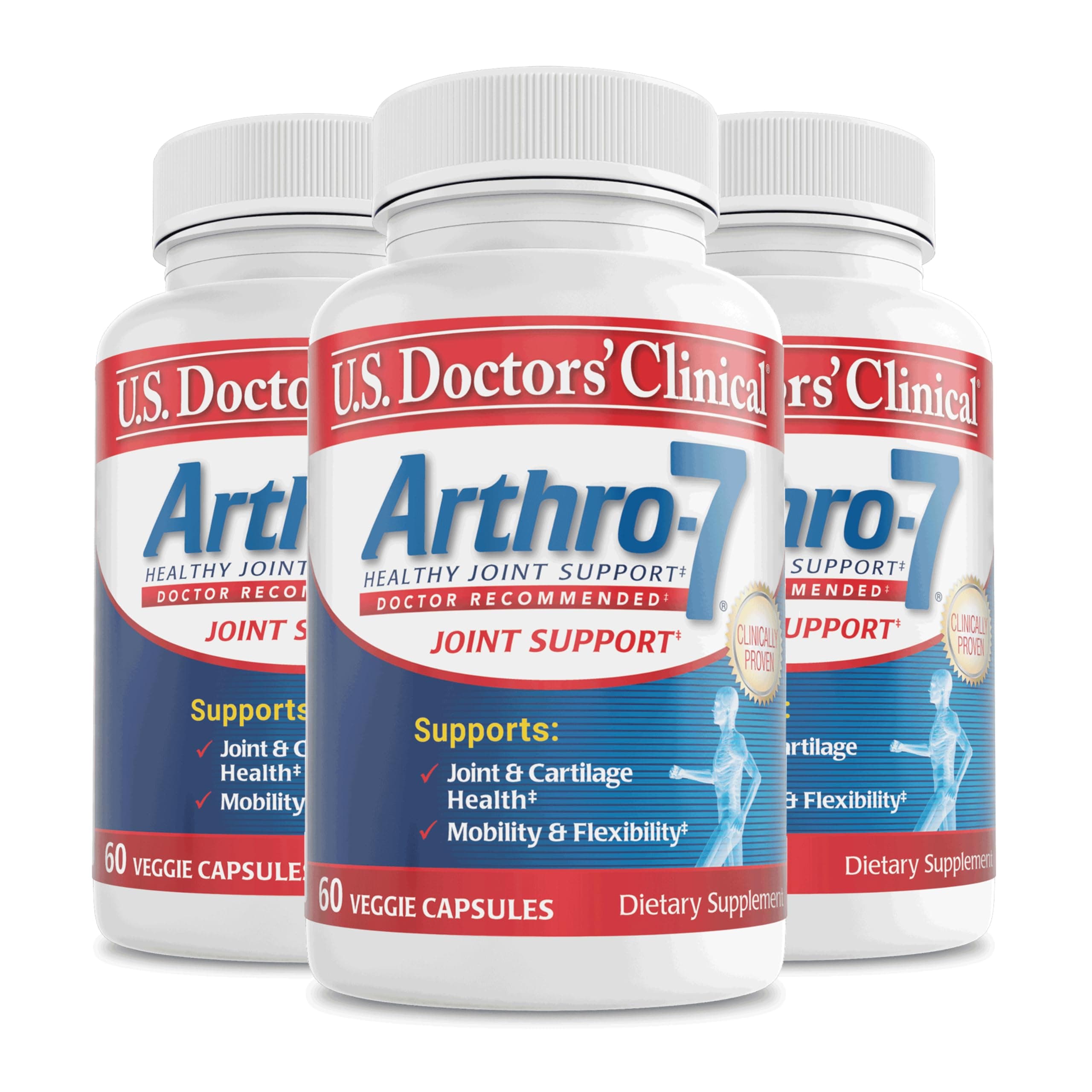 U.S. Doctors’ Clinical Arthro8 - Clinically Proven AR7 Joint Support Complex with Hyaluronic Acid, Turmeric, and Collagen for Flexibility, Mobility, and Strong Cartilage (180 Count (Pack of 1))