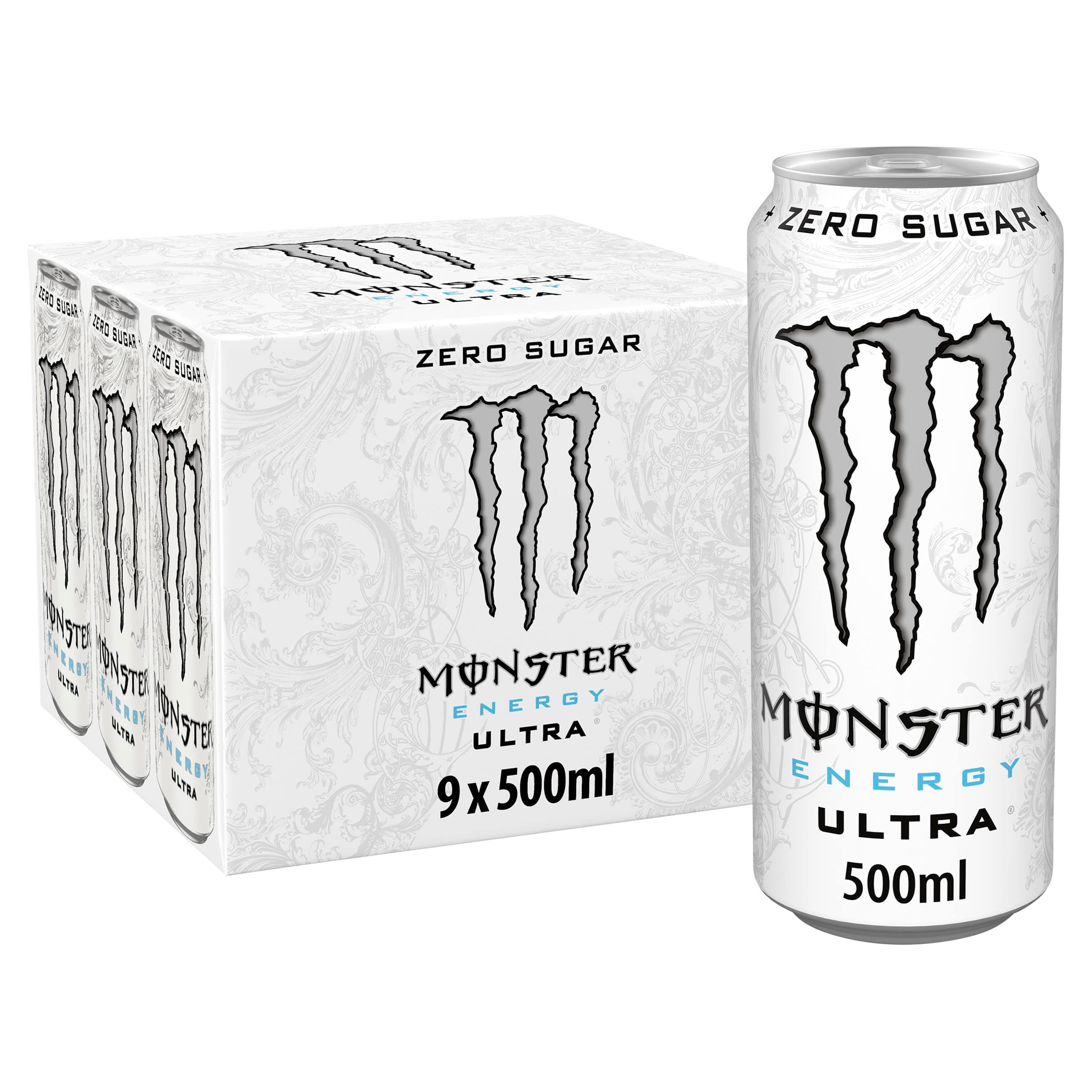 Monster Ultra Energy Drink Zero Sugar, 9 x 500 ml