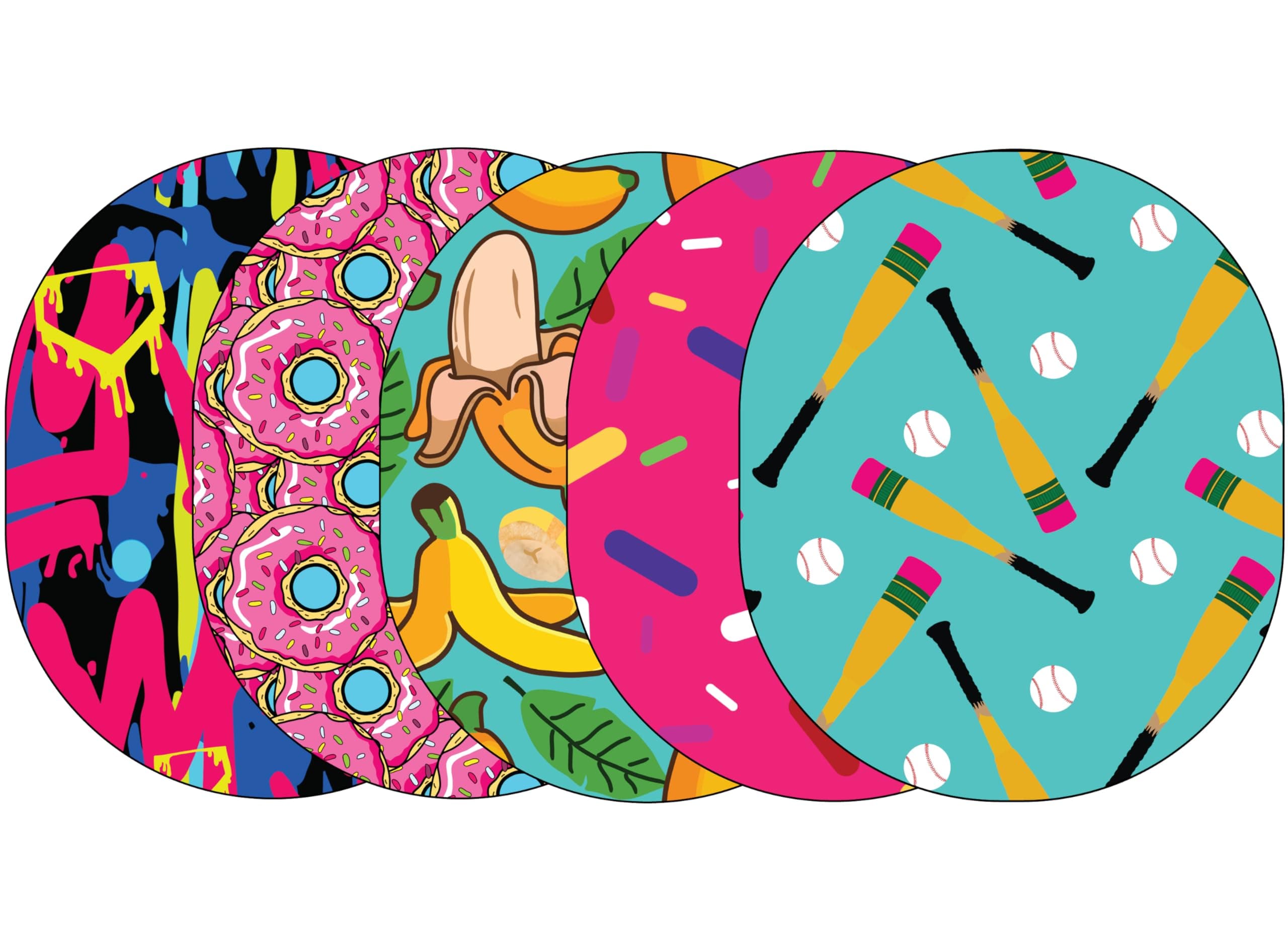 Glucomart Adhesive Patches for Dexcom G6 & Dexcom G7, Stelo, Guardian, and Libre CGM Sensors (5-Count) – Maximum Strength CGM Patches, Waterproof & Hypoallergenic (Baseball) (Universal)