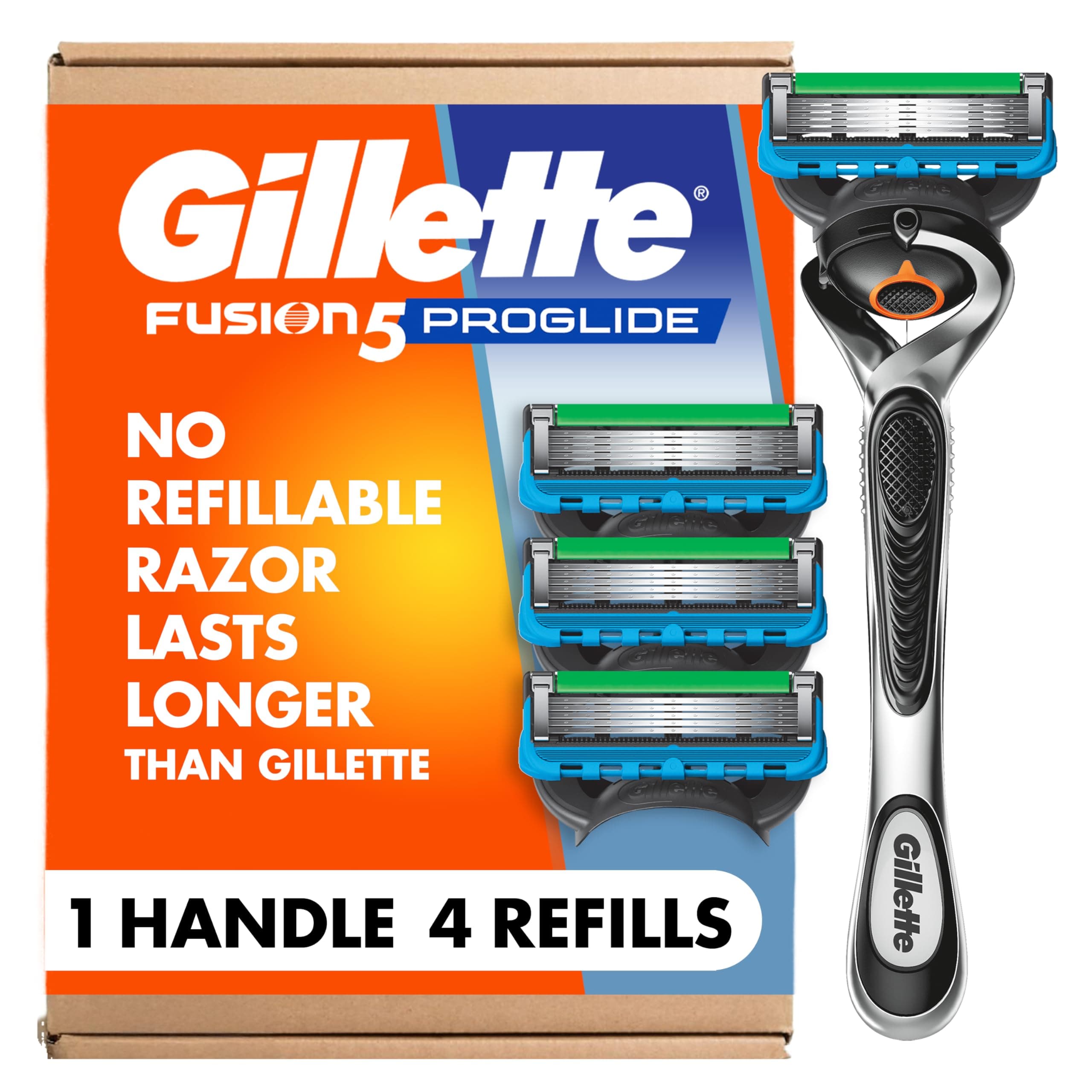 Gillette ProGlide Men's Razor and Razor Blades, Handle plus 4 Blade Refills