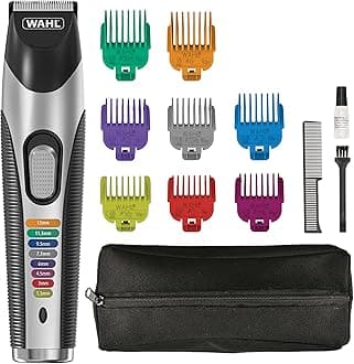Colour Trim Stubble and Beard Trimmer, Trimmers for Men, Beard Trimming Kit, Men’s Stubble Trimmers, Rechargeable Trimmer, Male Grooming Set, Beard Care Kit, Colour Coded Guide Combs