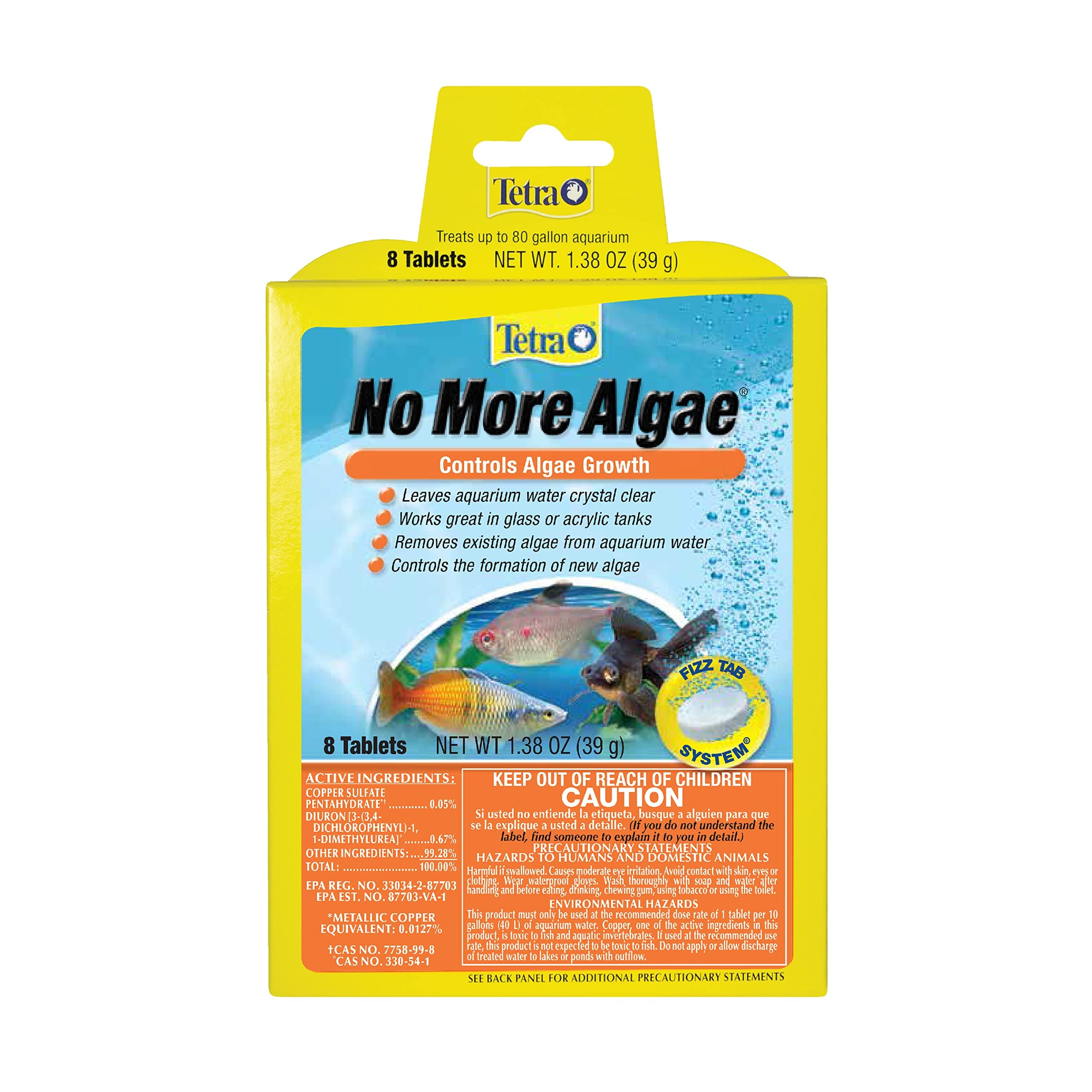 Tetra No More Algae Tablets 8 Count, Controls Algae In aquariums