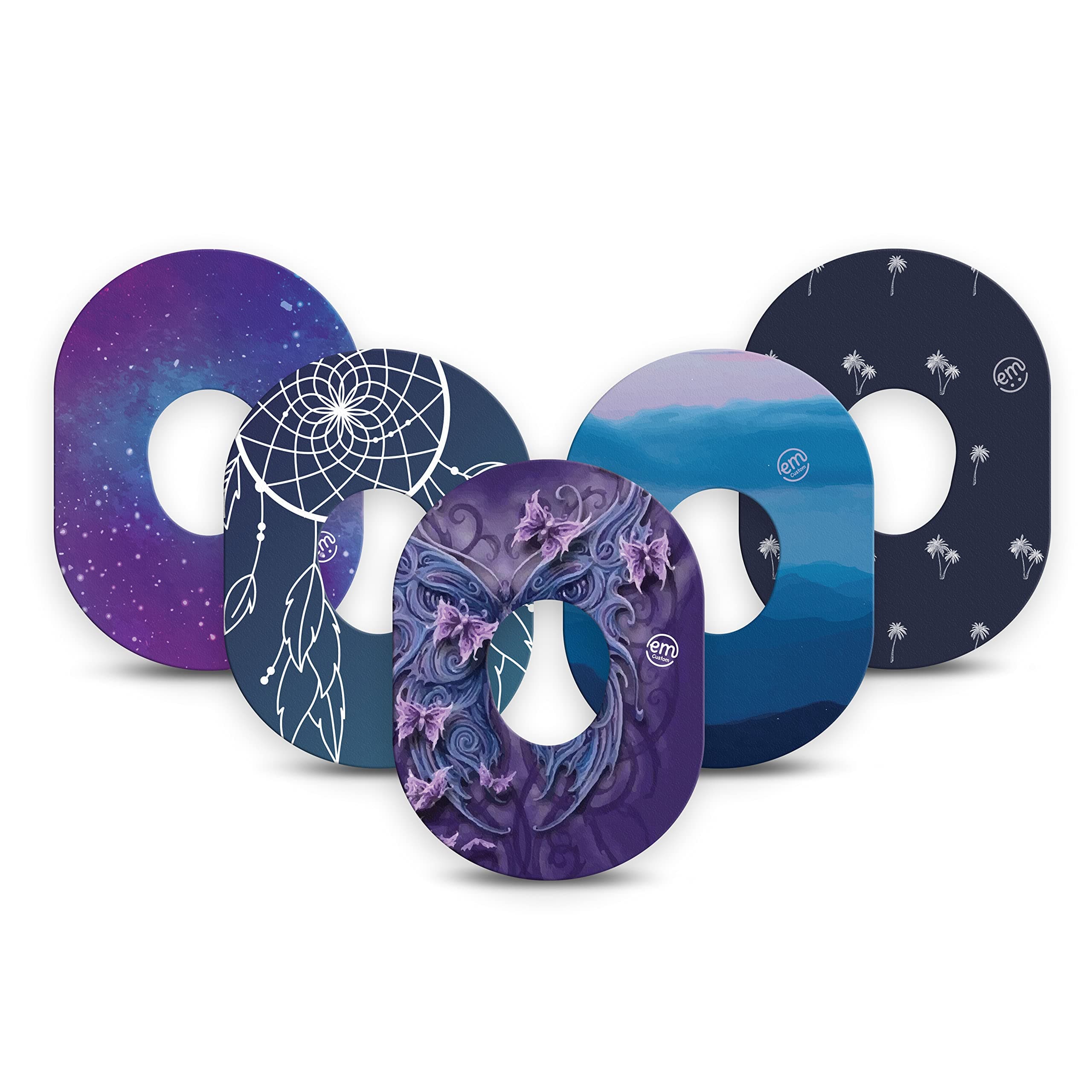 ExpressionMed CGM Adhesive Patches for Dexcom G7 and Stelo (5 Pack) - USA Made, Waterproof, Sweatproof, Long-Lasting Hold, (Dreamy Escapes Variety Pack)