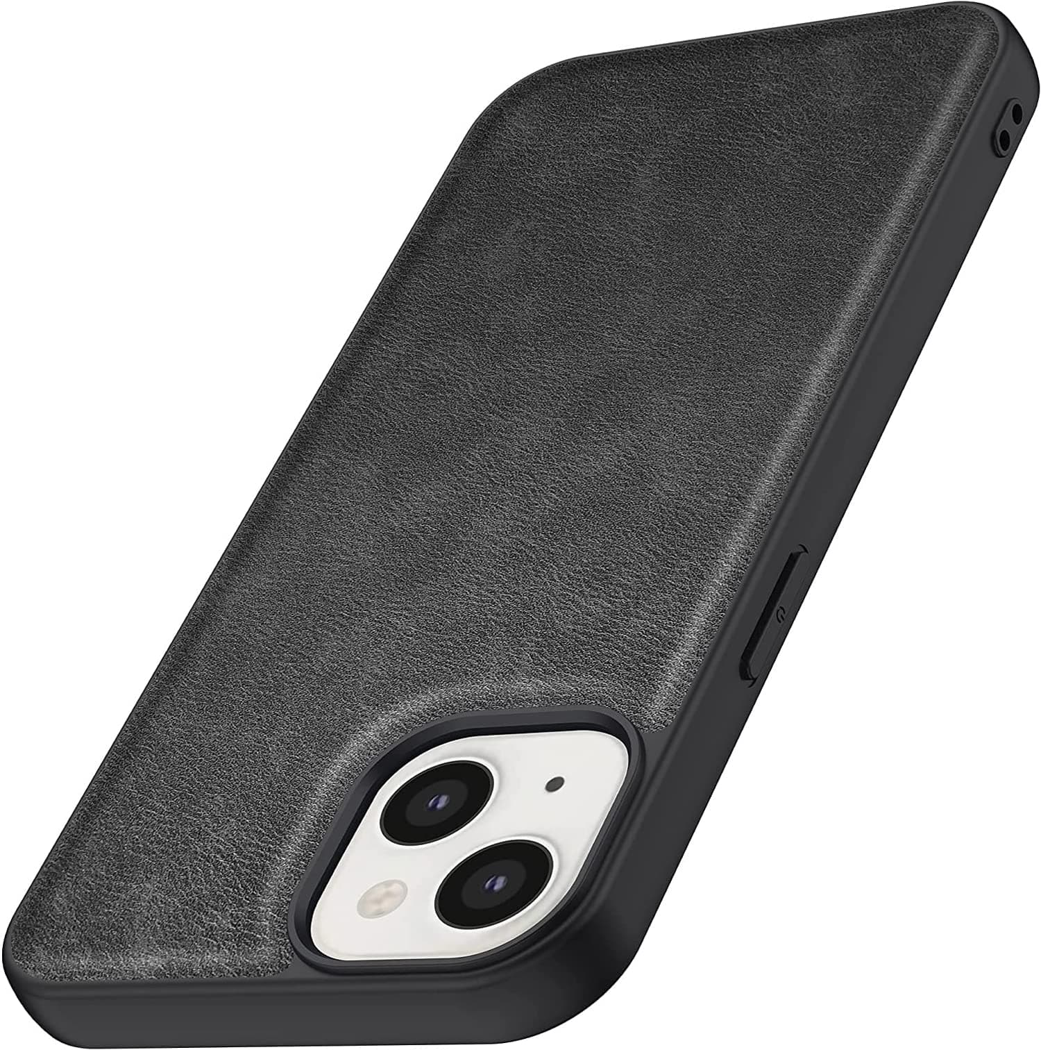 KAPA Tux Back Case for Apple iPhone 13 Mini, Slim Leather Case with Soft Edge Shockproof Back Cover (Black)