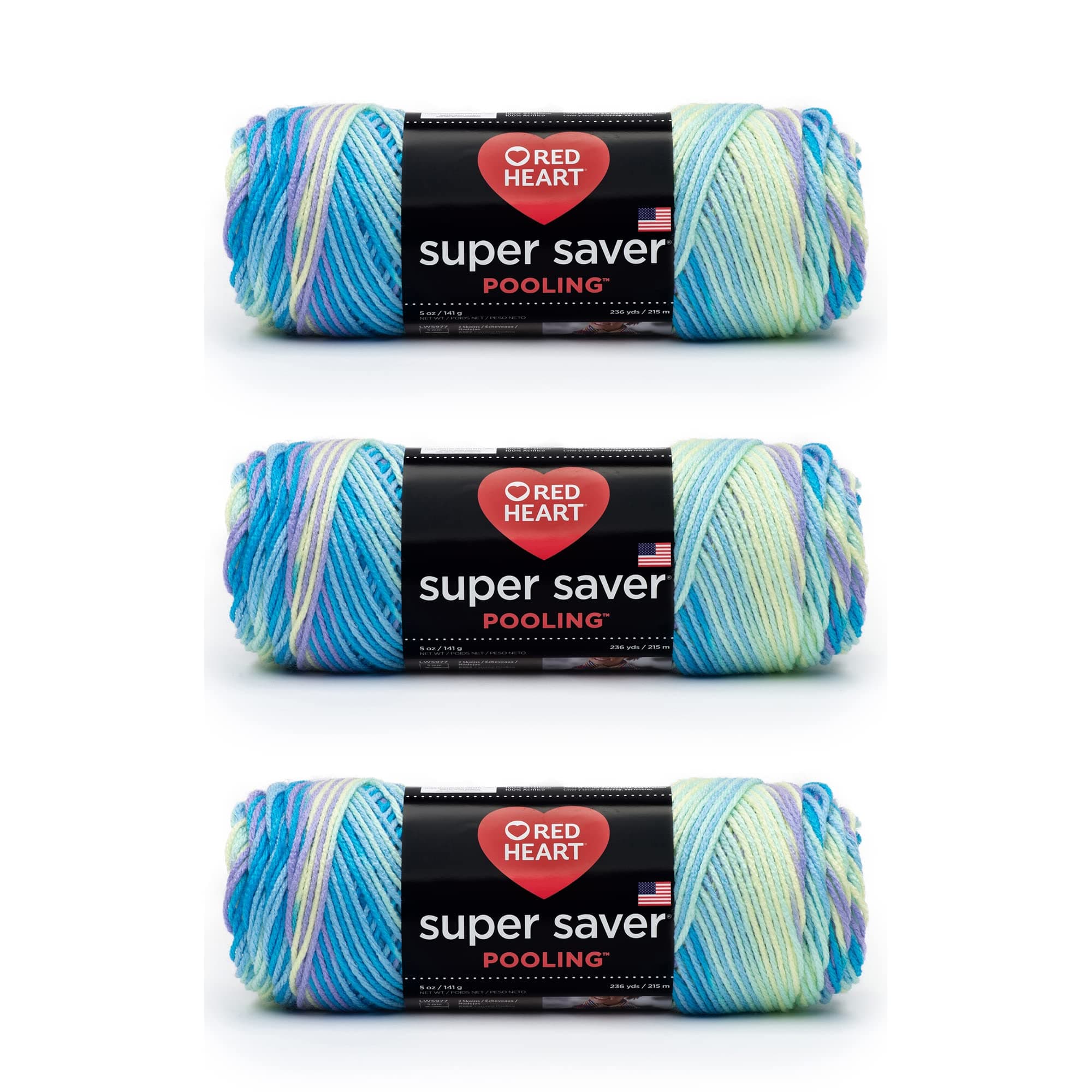 Super Saver Yarn, 3 Pack, Stillwater 3 Count