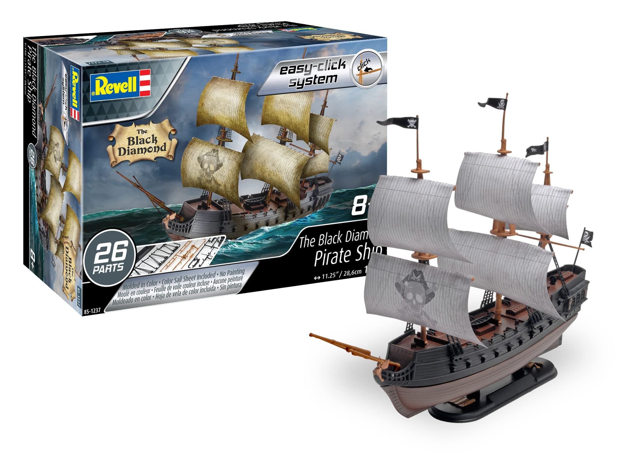 Revell Level 2 Easy-Click Model Kit The Black Diamond Pirate Ship 1/350 Scale Model