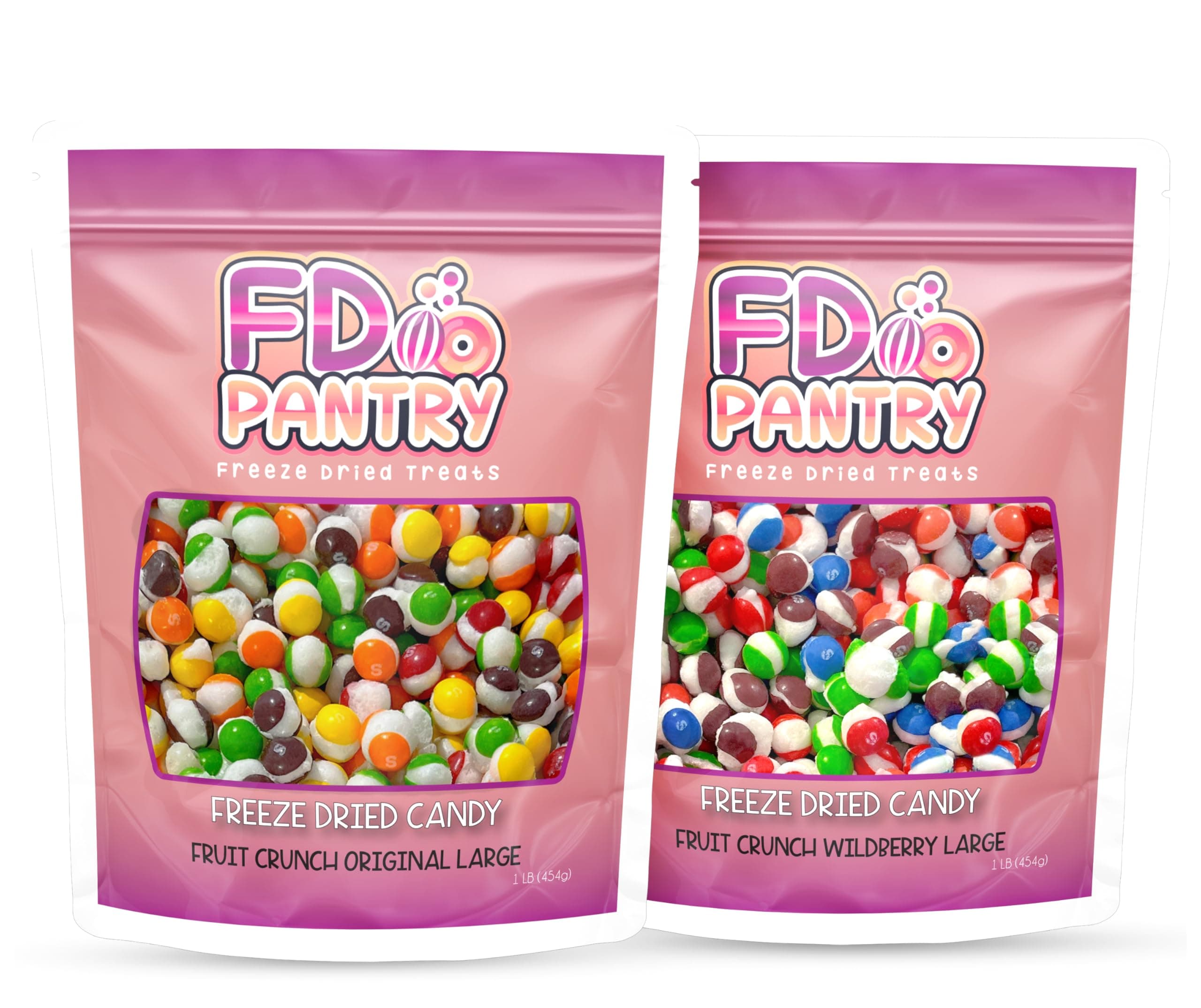 Freeze Dried Candy Variety Pack | 2 Pack, 2 Pound - Original Rainbow & Wildberry Fruit Crunch Combo Bundle, 32oz Total Assorted Freeze-Dried Candies